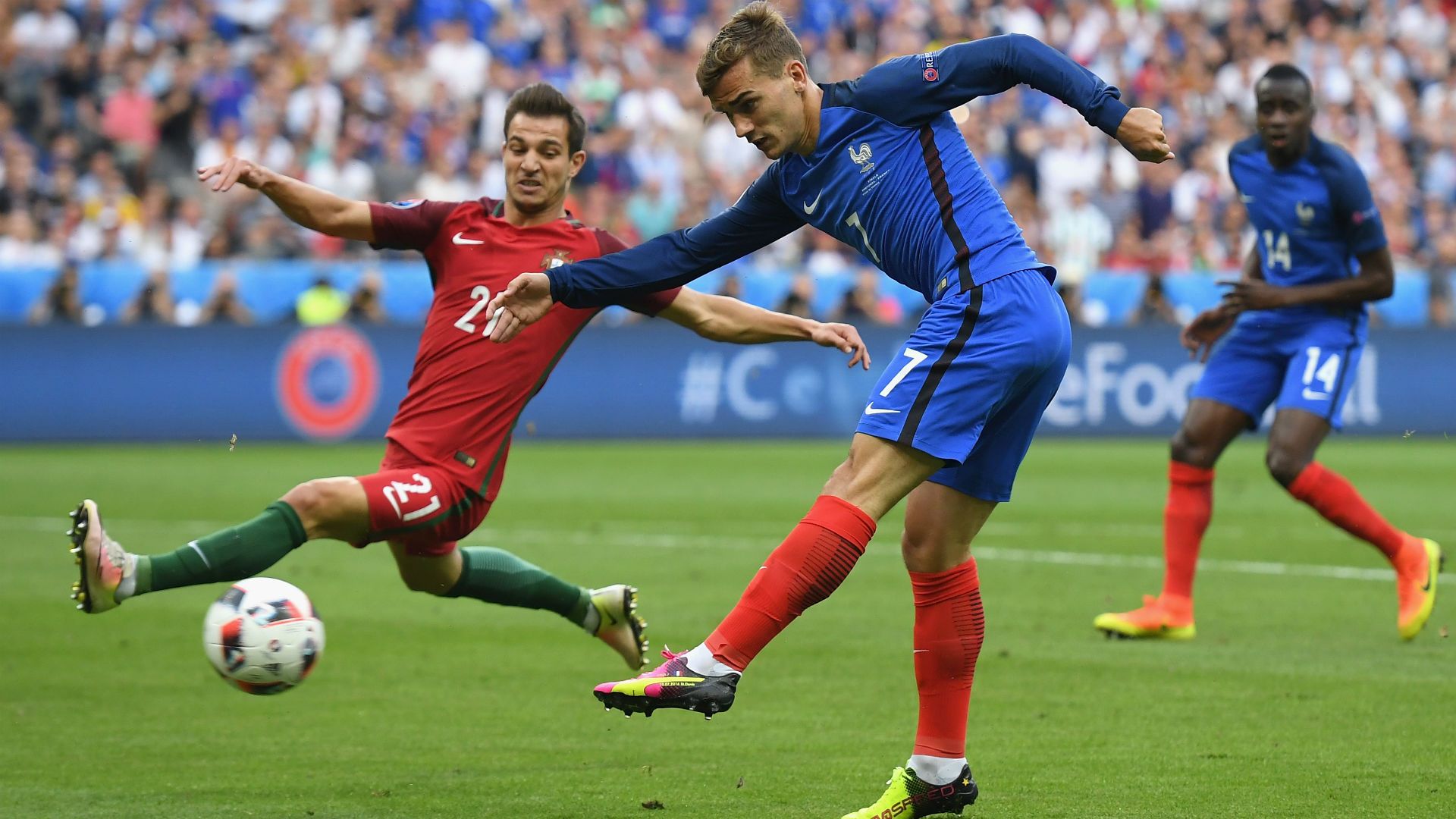 Antoine Griezmann Cedric Soares Portugal France UEFA Euro 10072016