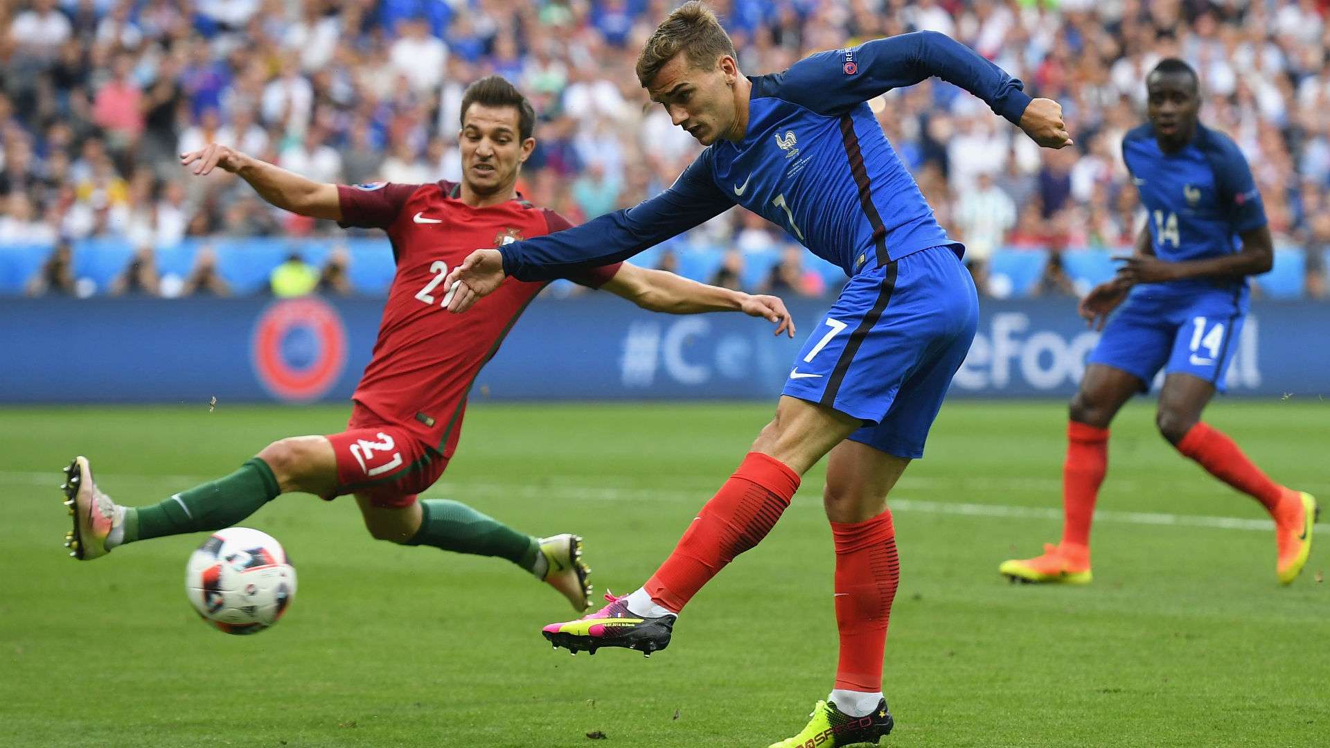 Antoine Griezmann Cedric Soares Portugal France UEFA Euro 10072016