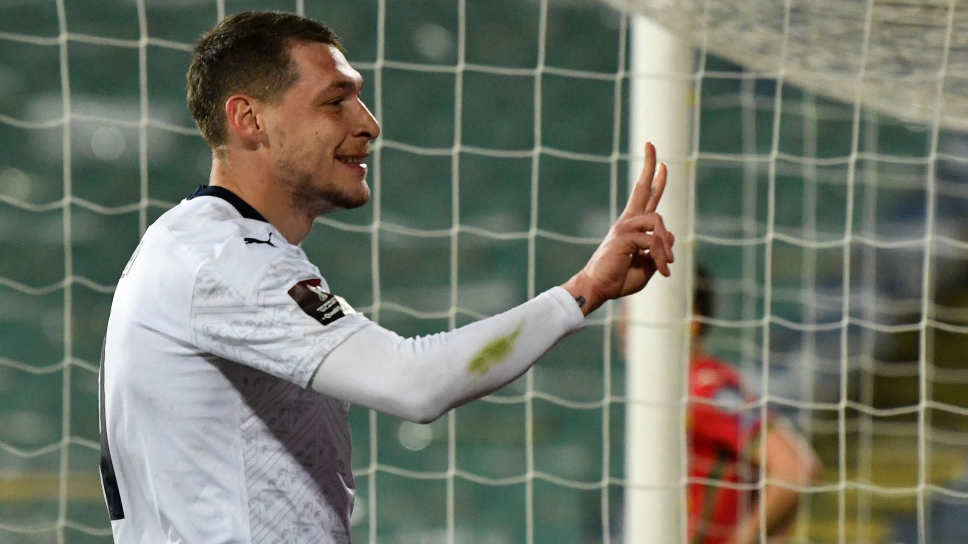 Belotti celebrating Bulgaria Italy World Cup qual