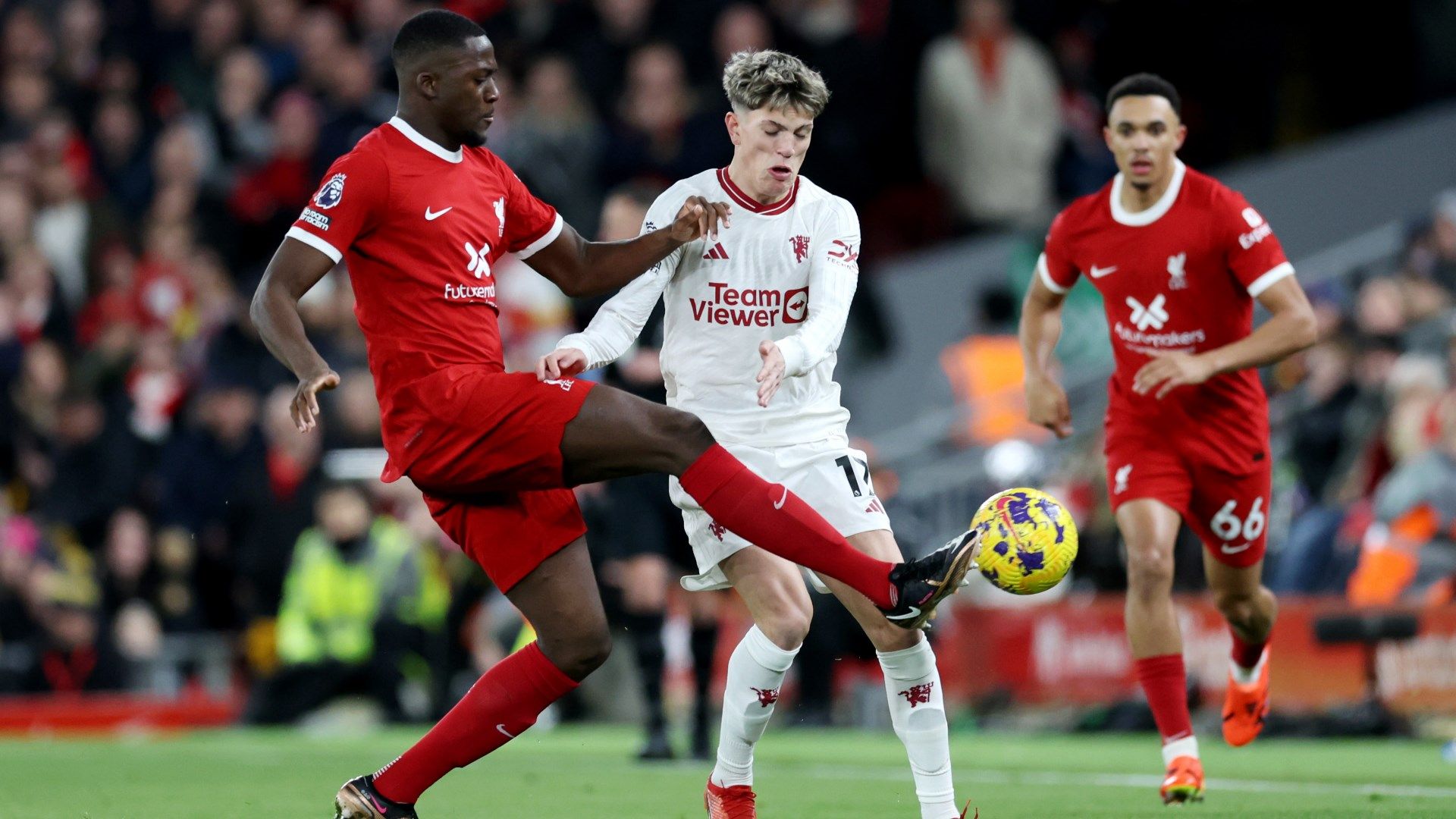 Alejandro Garnacho Man Utd Ibrahima Konate Liverpool 2023-24