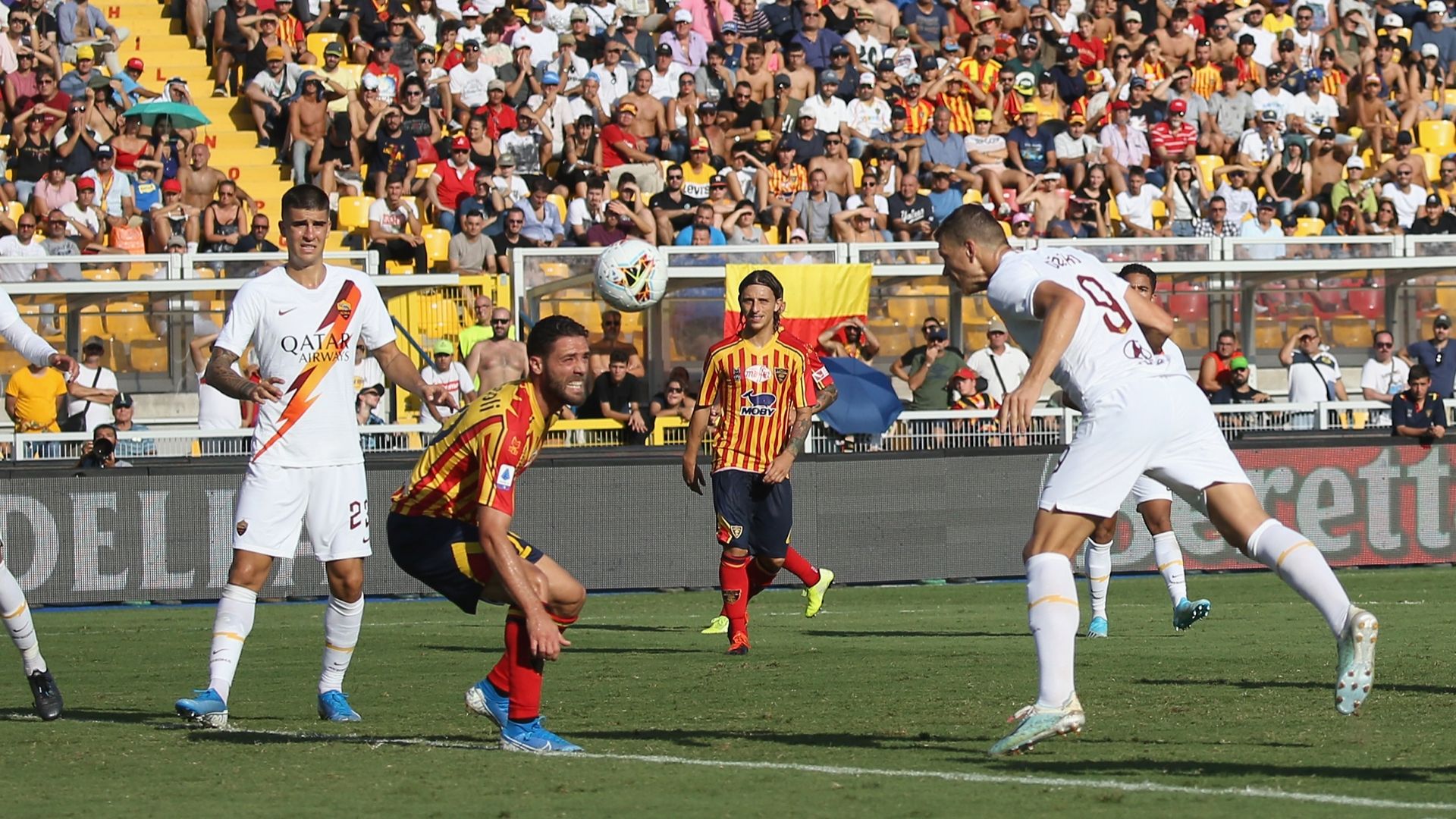 lecce roma 2019 dzeko goal