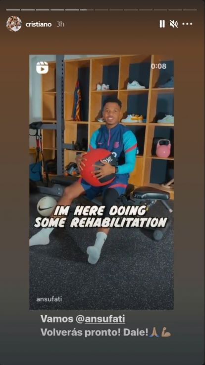 Cristiano Ronaldo Ansu Fati Instagram message