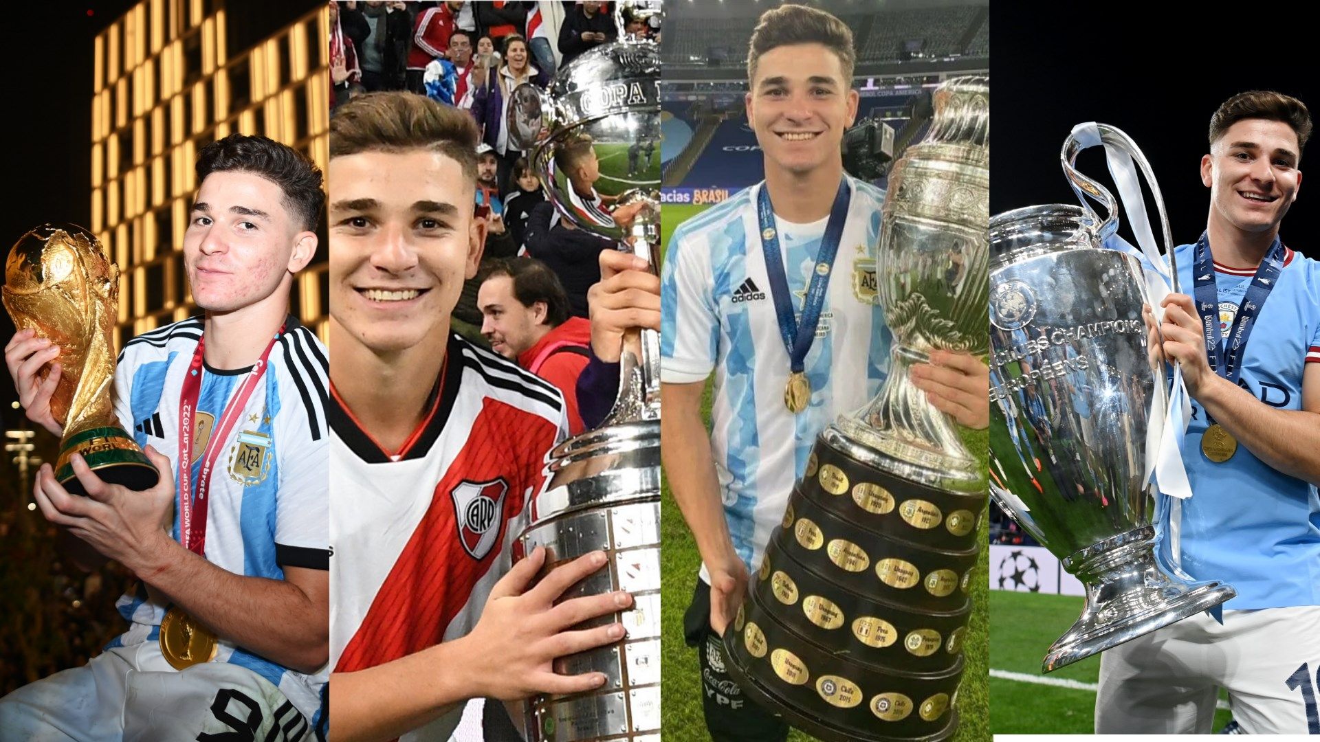 Julian Alvarez titulos Mundial Libertadores Copa America Champions League