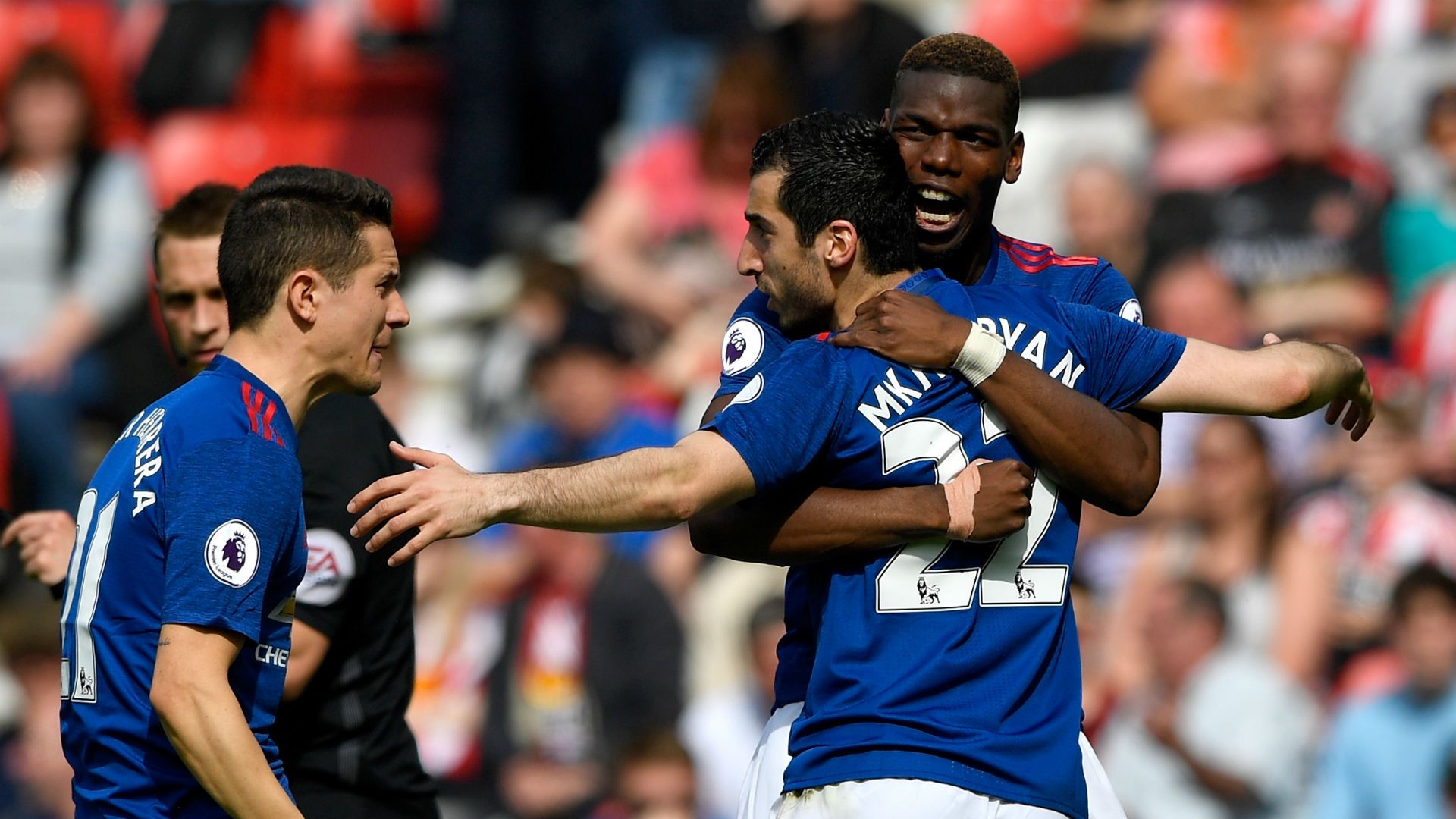 Henrikh Mkhitaryan Ander Herrera Paul Pogba Manchester United