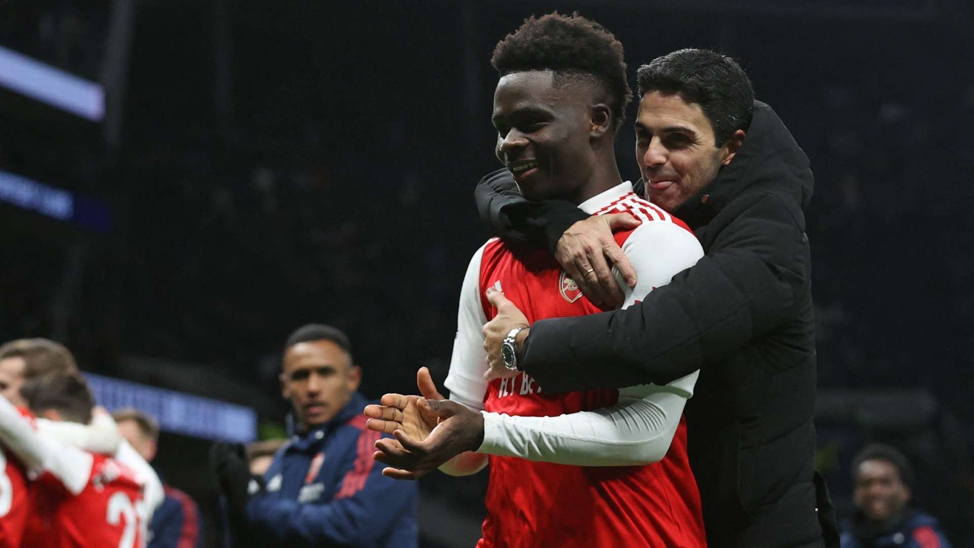 Bukayo Saka Mikel Arteta Arsenal 2022-23