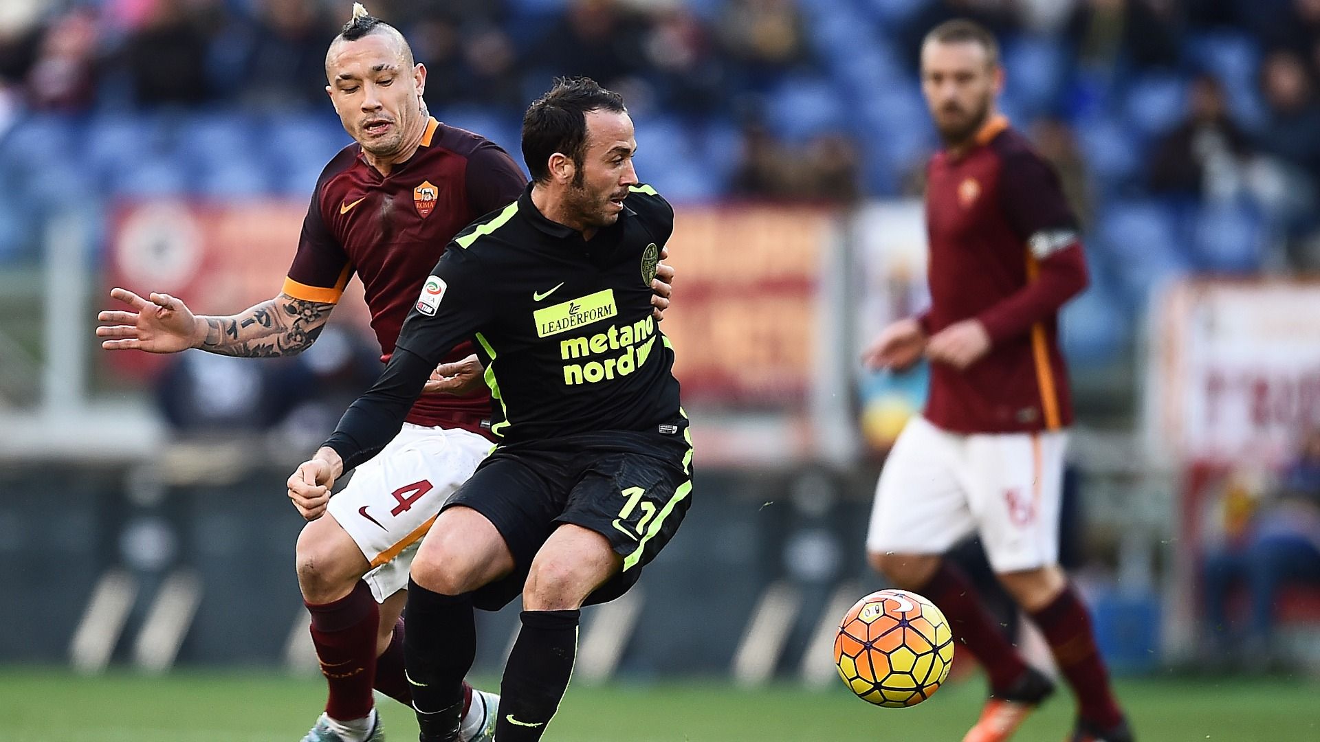 Radja Nainggolan Giampaolo Pazzini Roma Verona Serie A