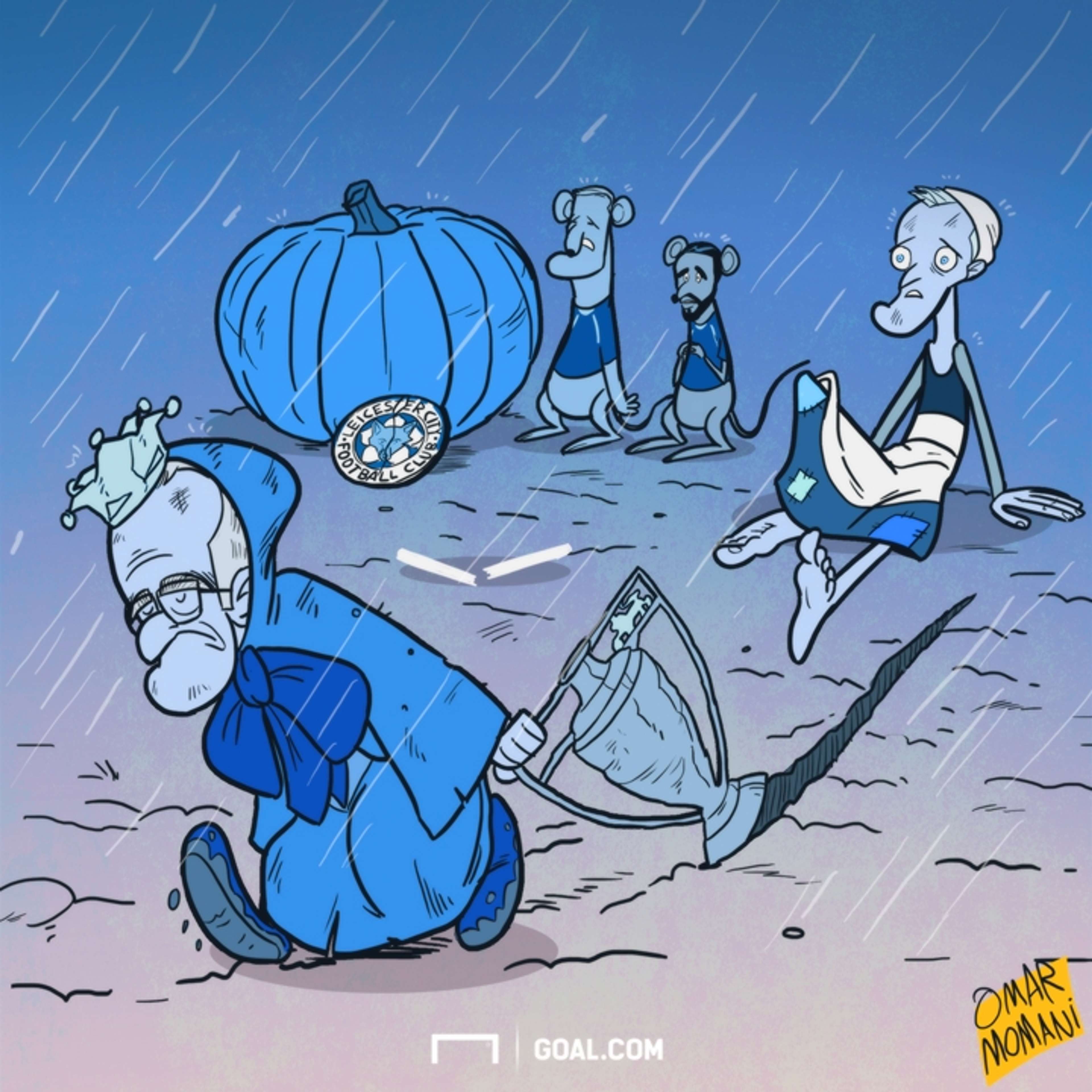 Cartoon Leicester sack Ranieri