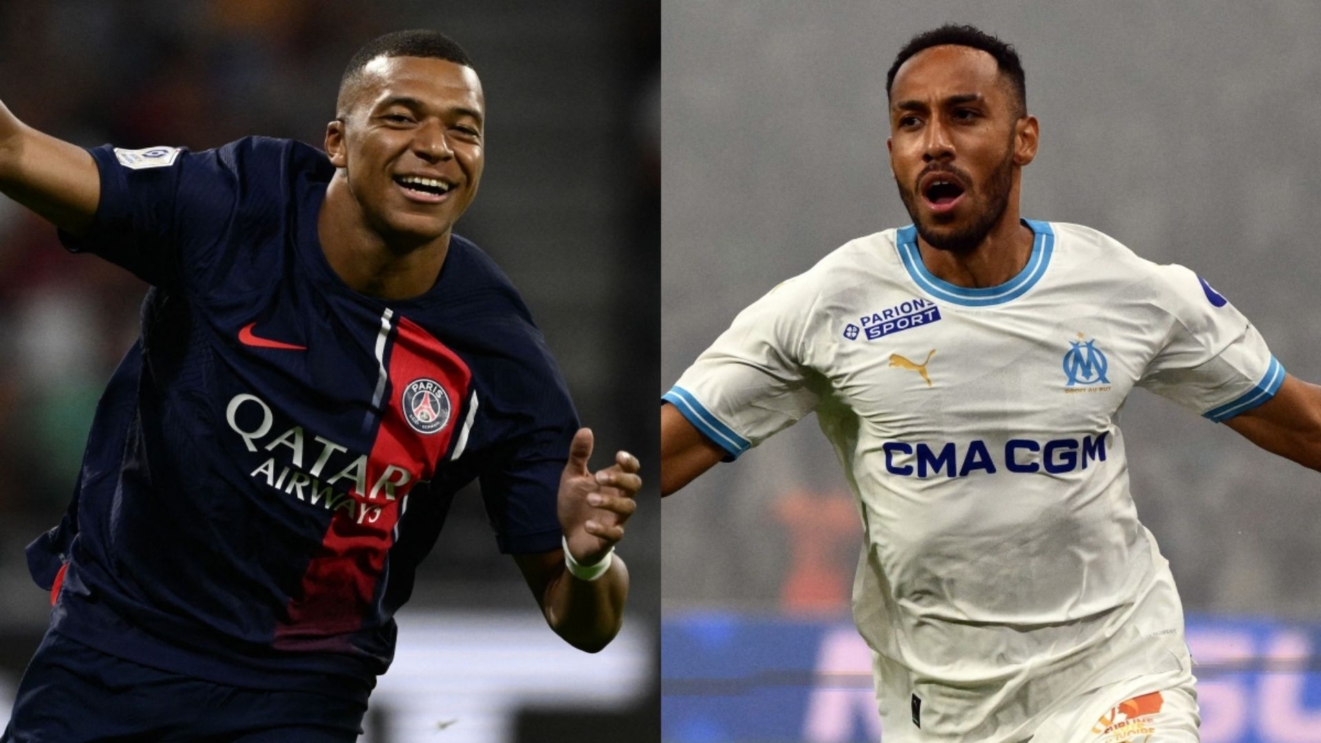 Kylian Mbappe PSG Pierre-Emerick Aubameyang Marseille