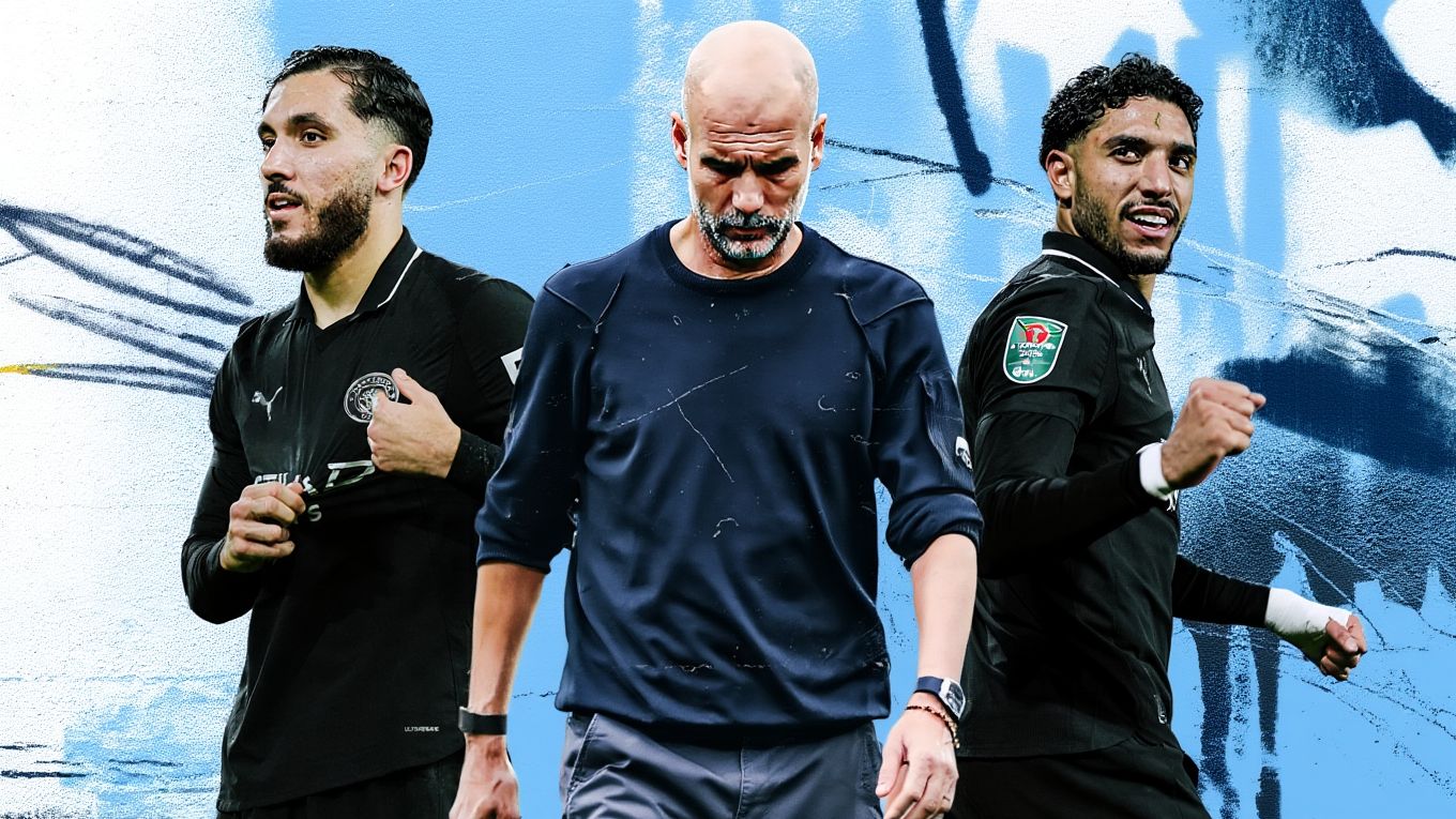 pep guardiola - omar marmoush - rayan cherki gfx goal only