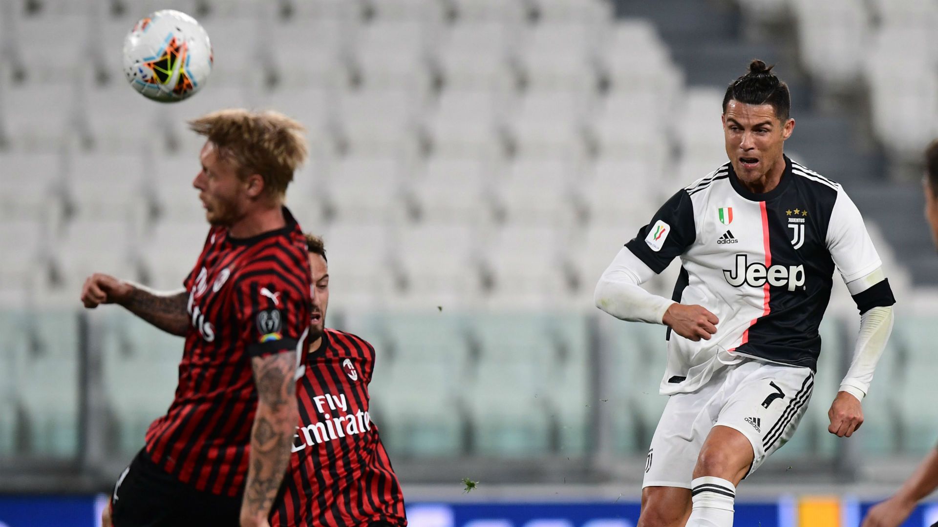 Cristiano Ronaldo Kjaer Juventus Milan Coppa Italia