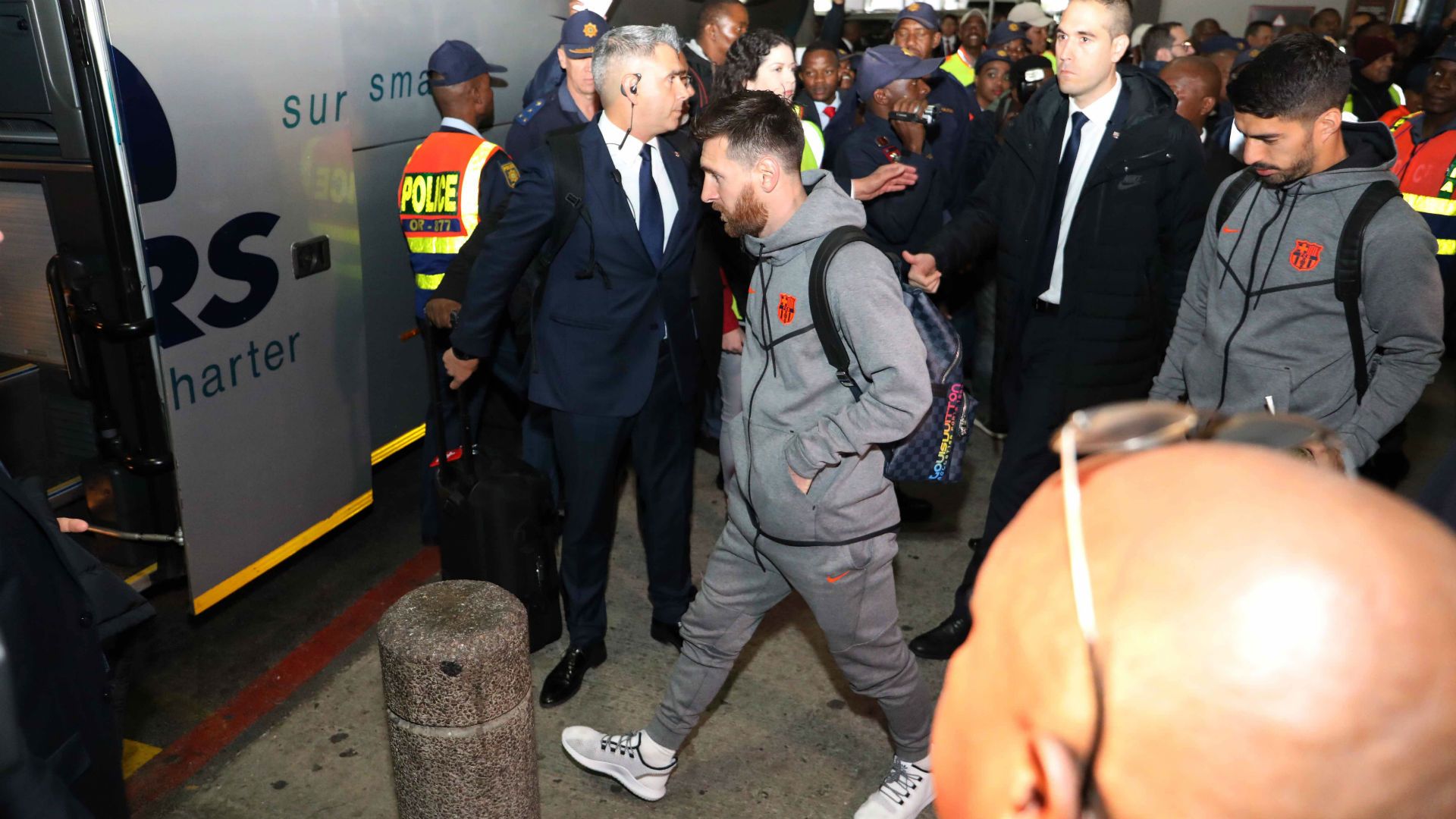 Barcelona arrive in South Africa, May 2018