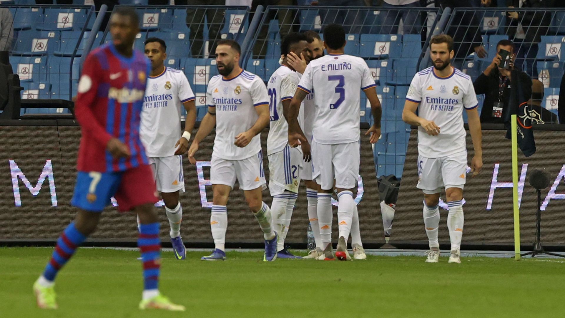 Real Madrid celebrating Barcelona Supercup
