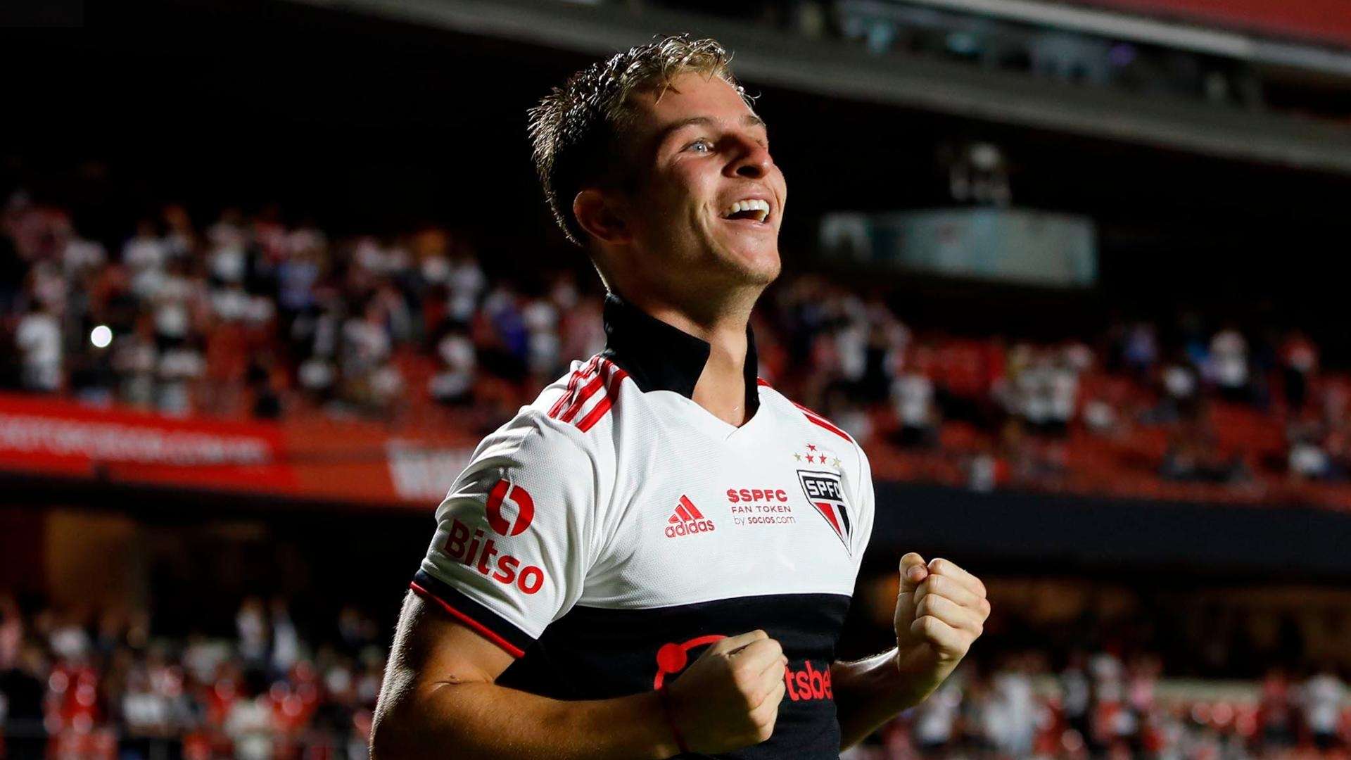 Giuliano Galoppo comemora gol pelo São Paulo no Paulistão 2023