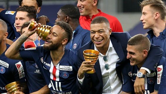 Neymar Kylian Mbappe Marco Verratti PSG Coupe de la Ligue