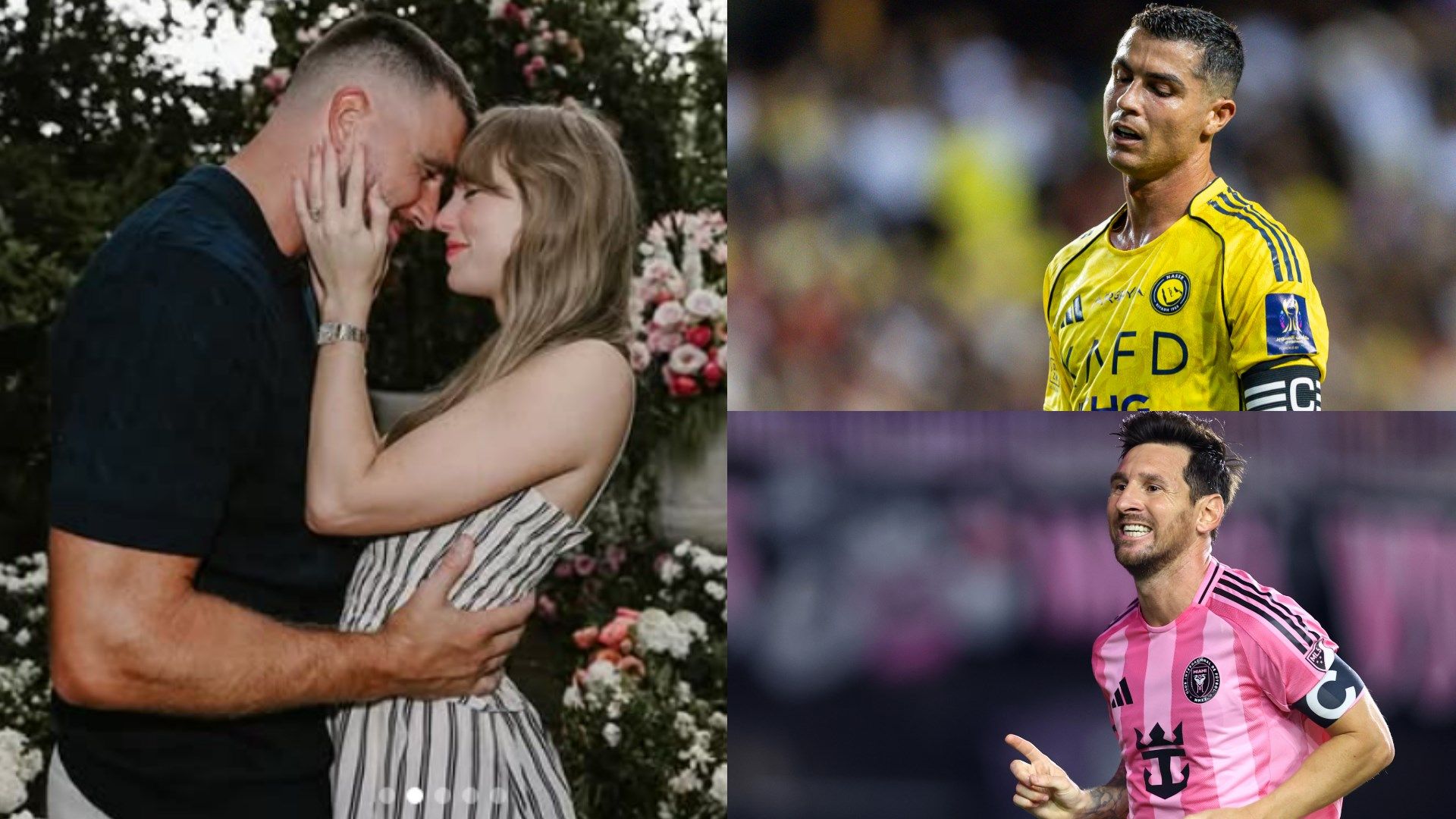 Taylor Swift, Travis Kelce, Cristiano Ronaldo, Lionel Messi