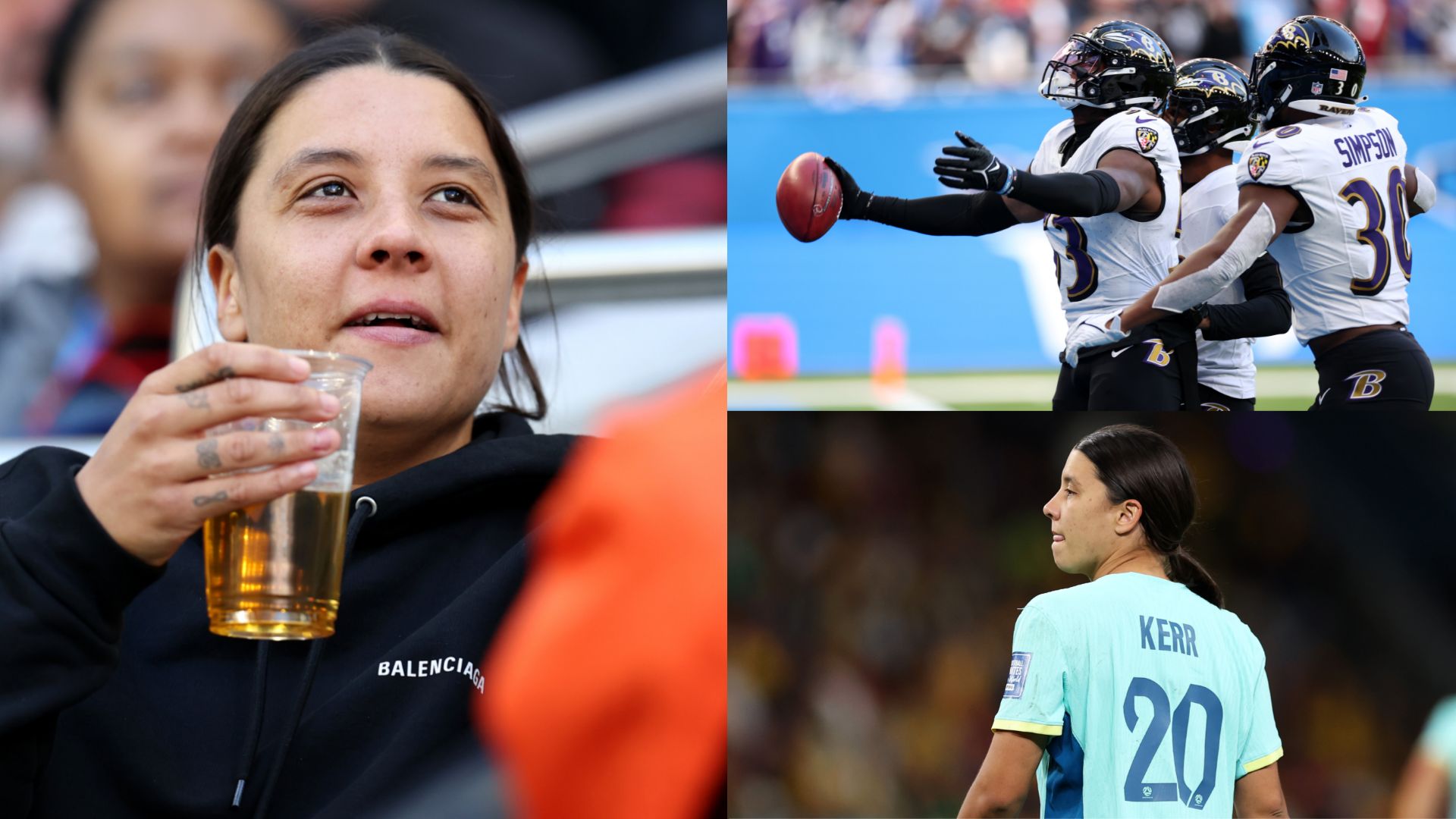 Sam Kerr beer NFL London