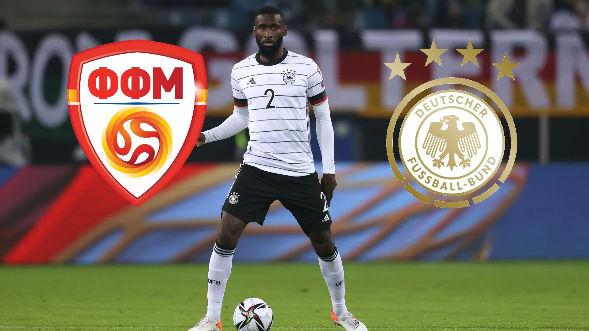 DFB Logo Nordmazedonien Rüdiger 2021