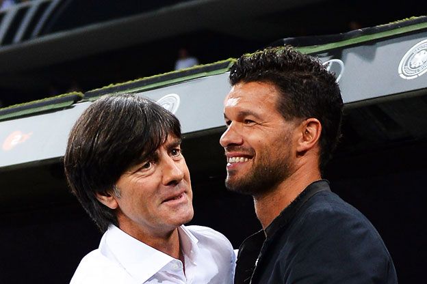 Germany coach Joachim Low and former midfielder Michael Ballack