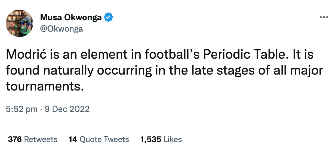 Luka Modric Croatia Tweet 2022