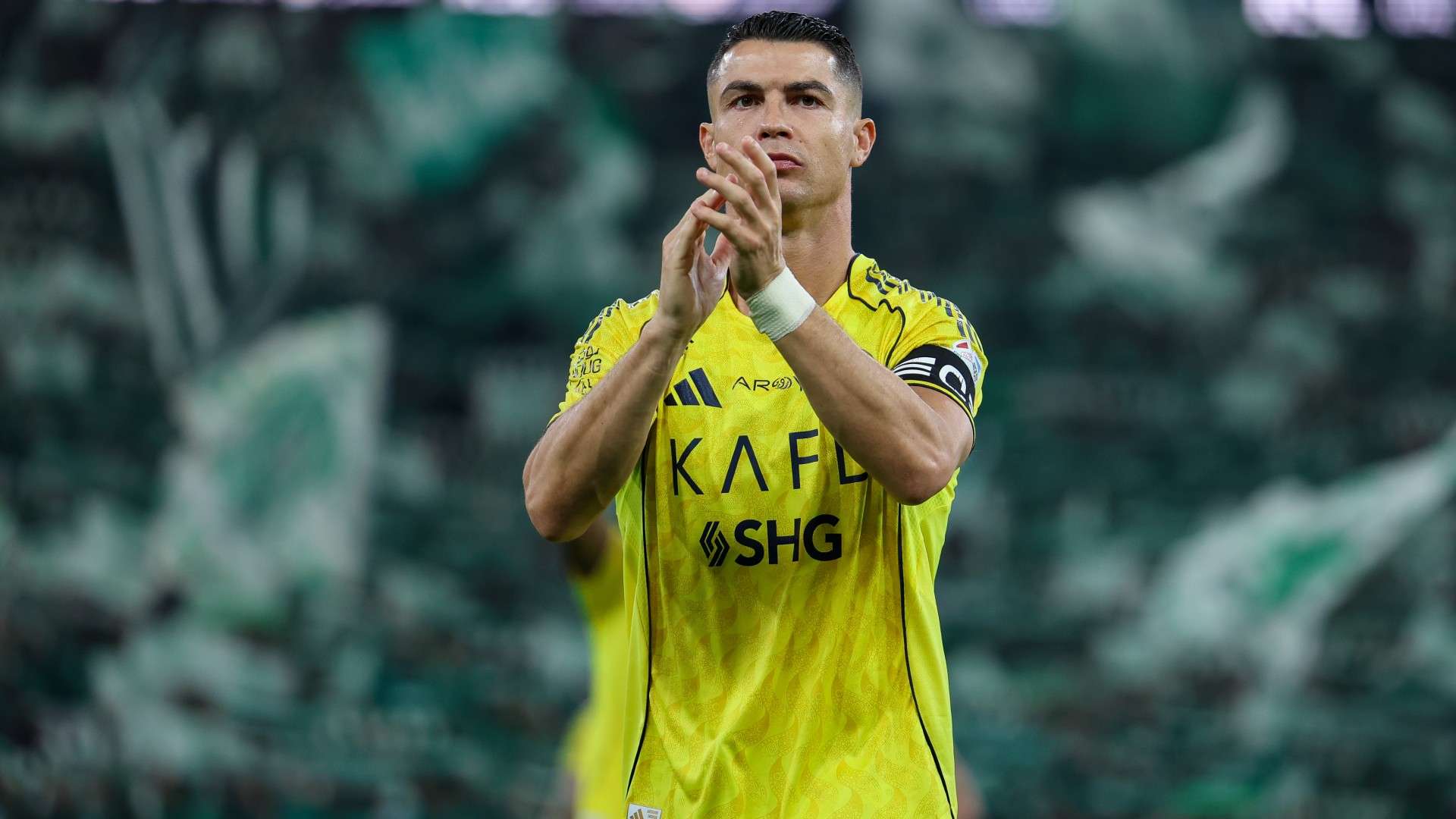 Cristiano Ronaldo of Al Nassr reacts