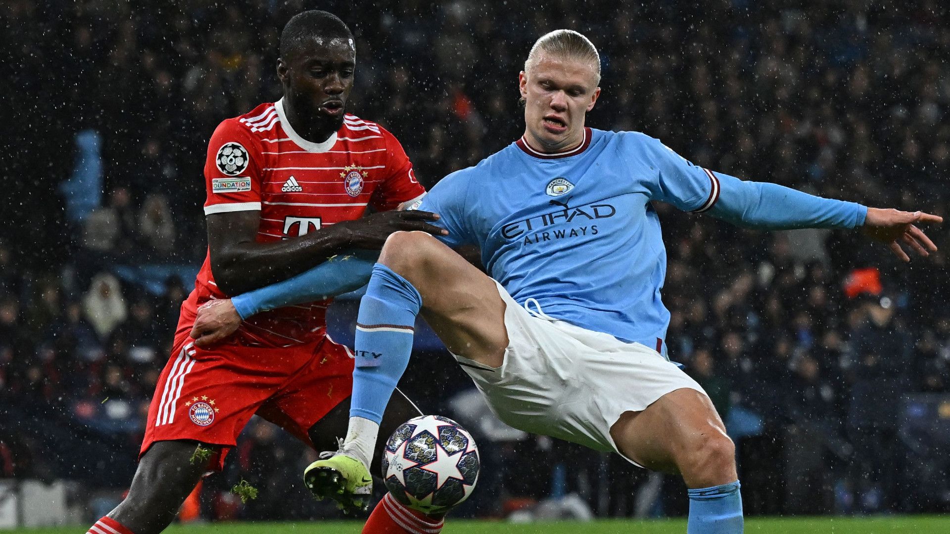 DAYOT UPAMECANO BAYERN MÜNCHEN ERLING HAALAND MANCHESTER CITY CHAMPIONS LEAGUE 11042023