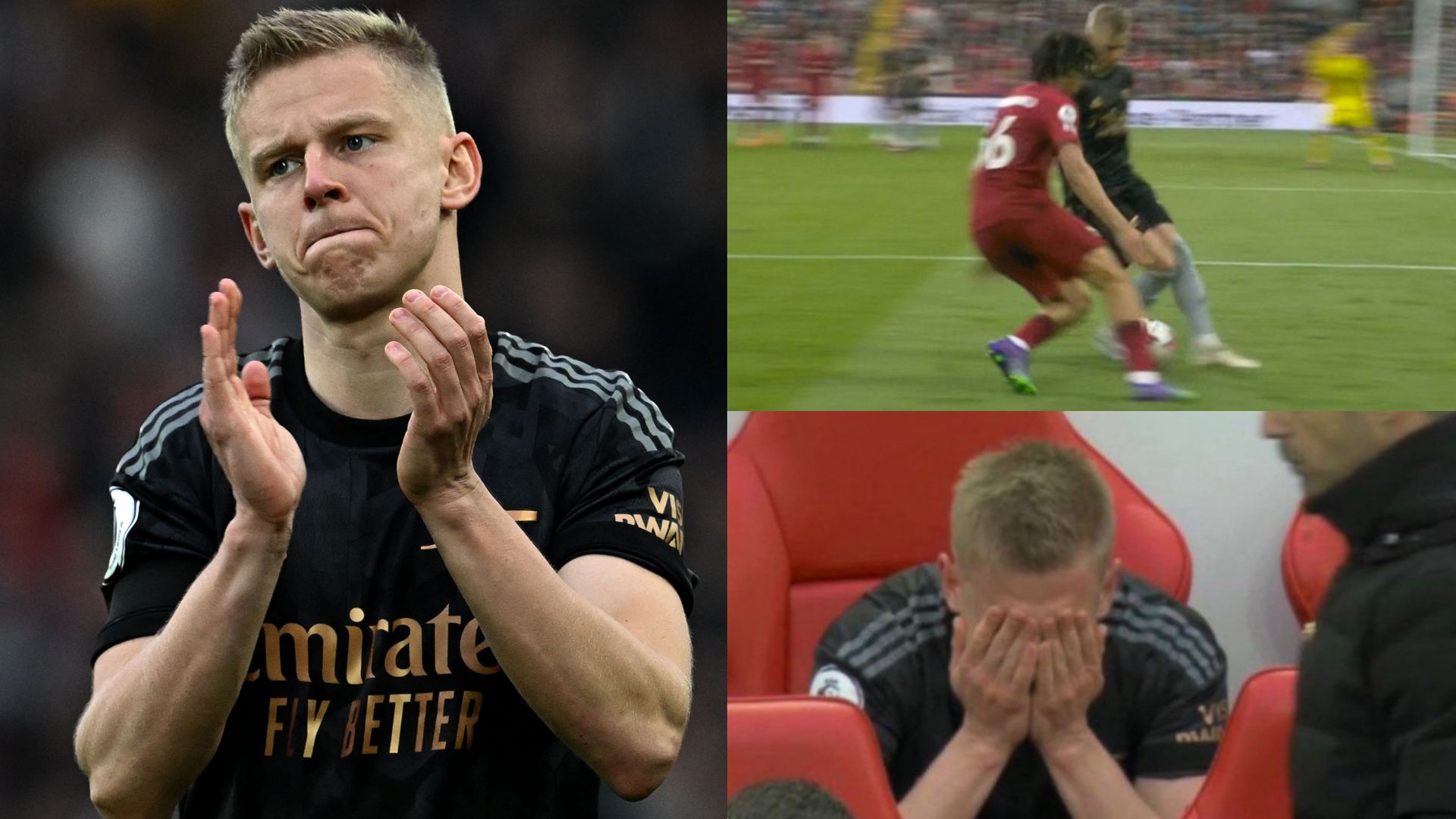 Oleksandr Zinchenko Arsenal bench