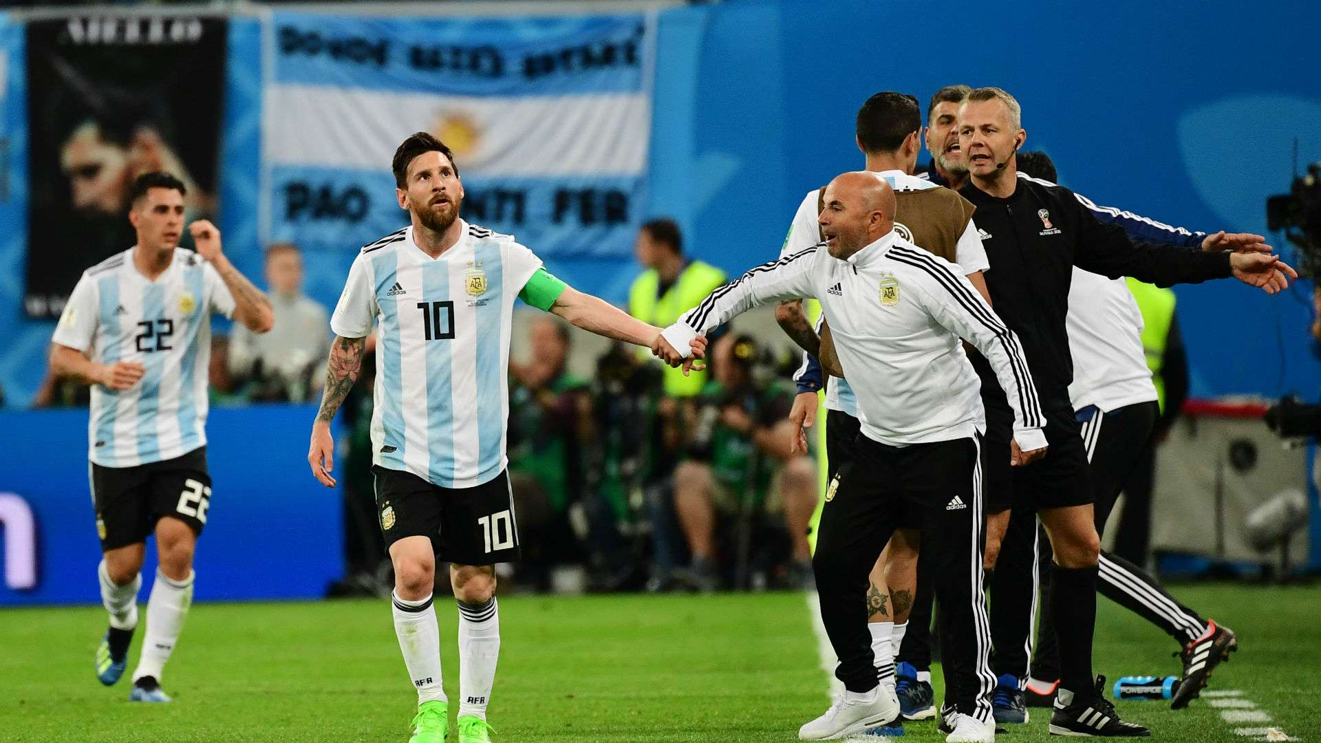 Lionel Messi Sampaoli Argentina Nigeria World Cup Russi 2018 26062018