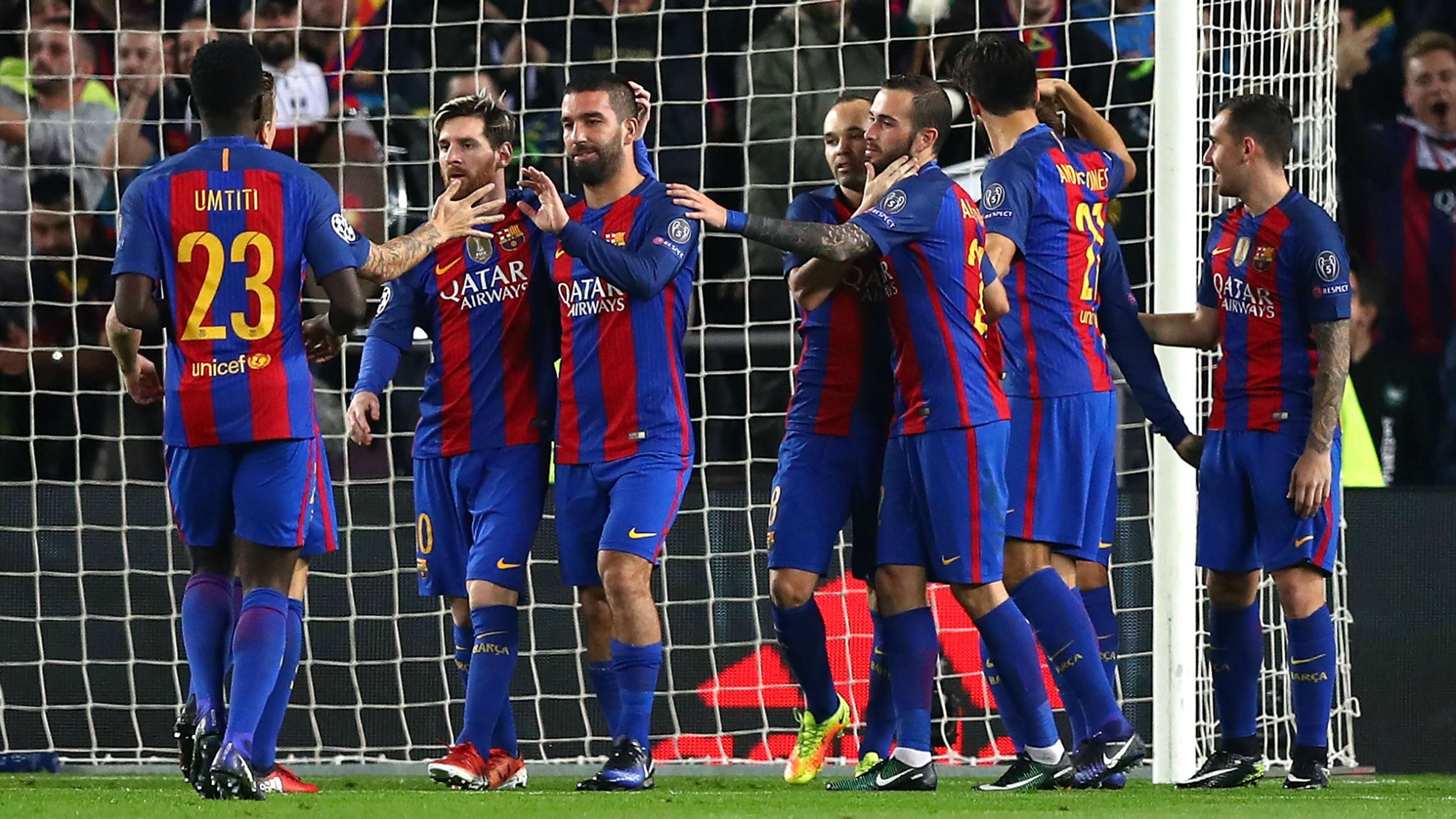 Barcelona celebrates Barcelona Borussia Moenchengladbach Champions League