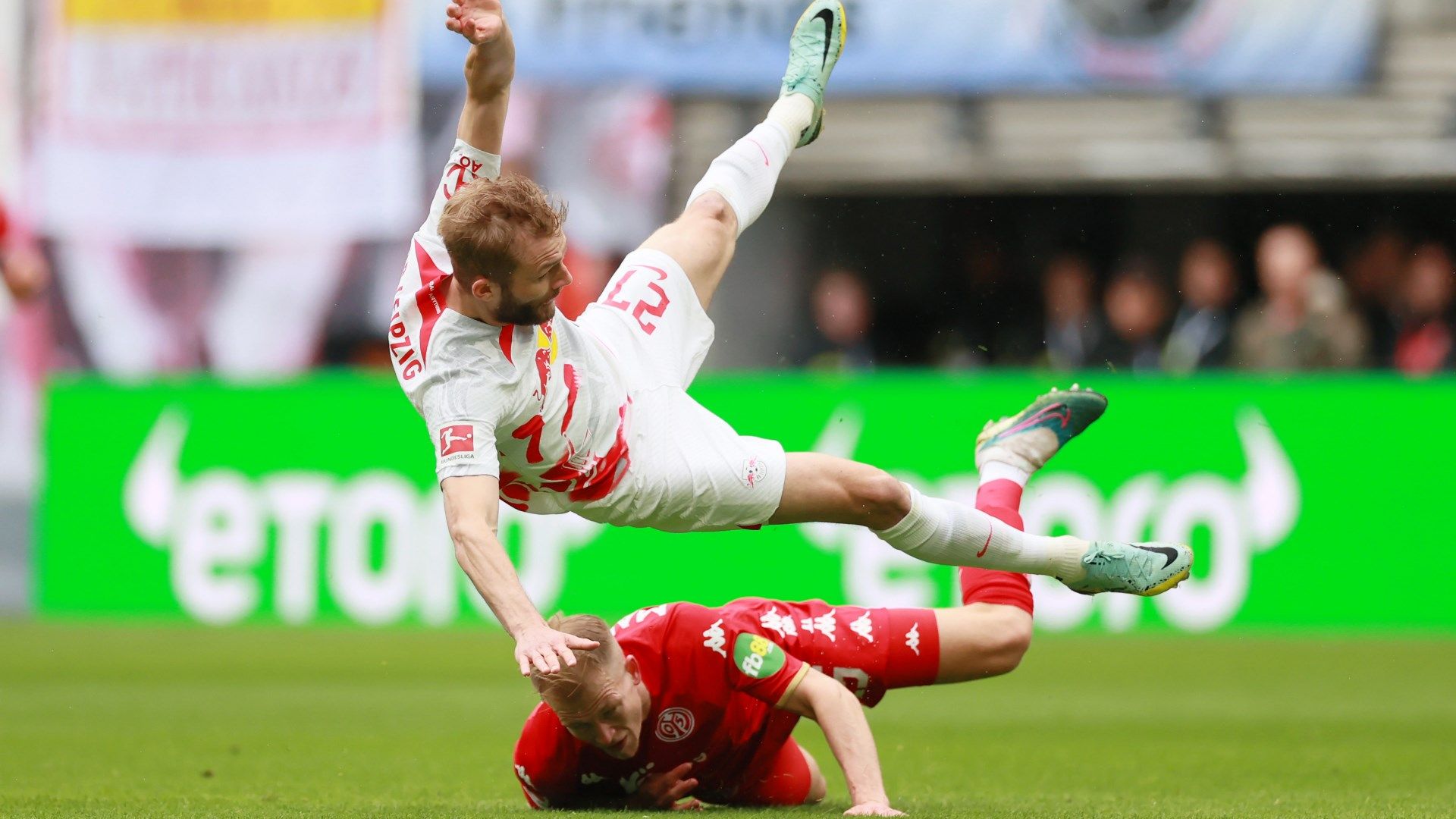 Konrad Laimer Andreas Hanche Olsen RB Leipzig Mainz 05 2023