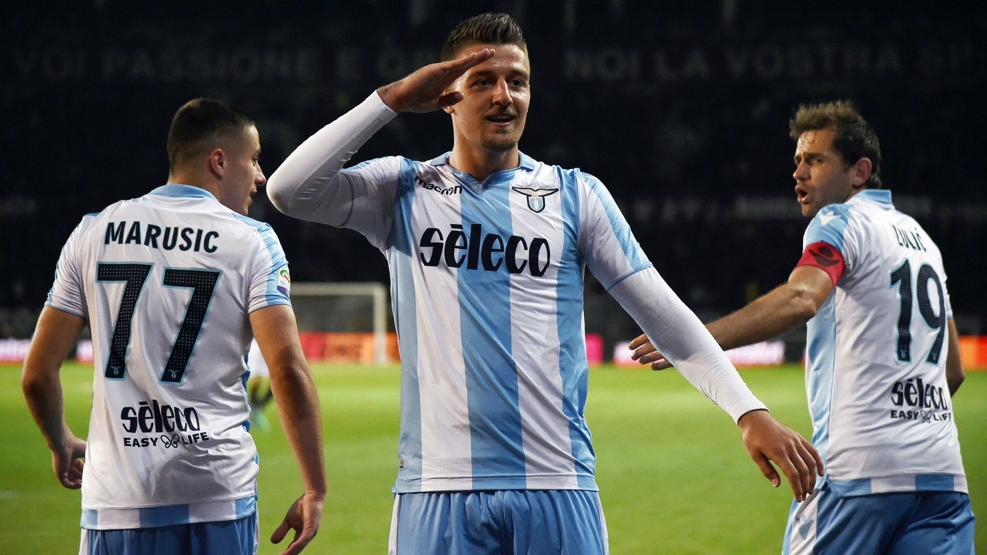 Sergej Milinkovic-Savic celebrating Torino Lazio Serie A 04282018