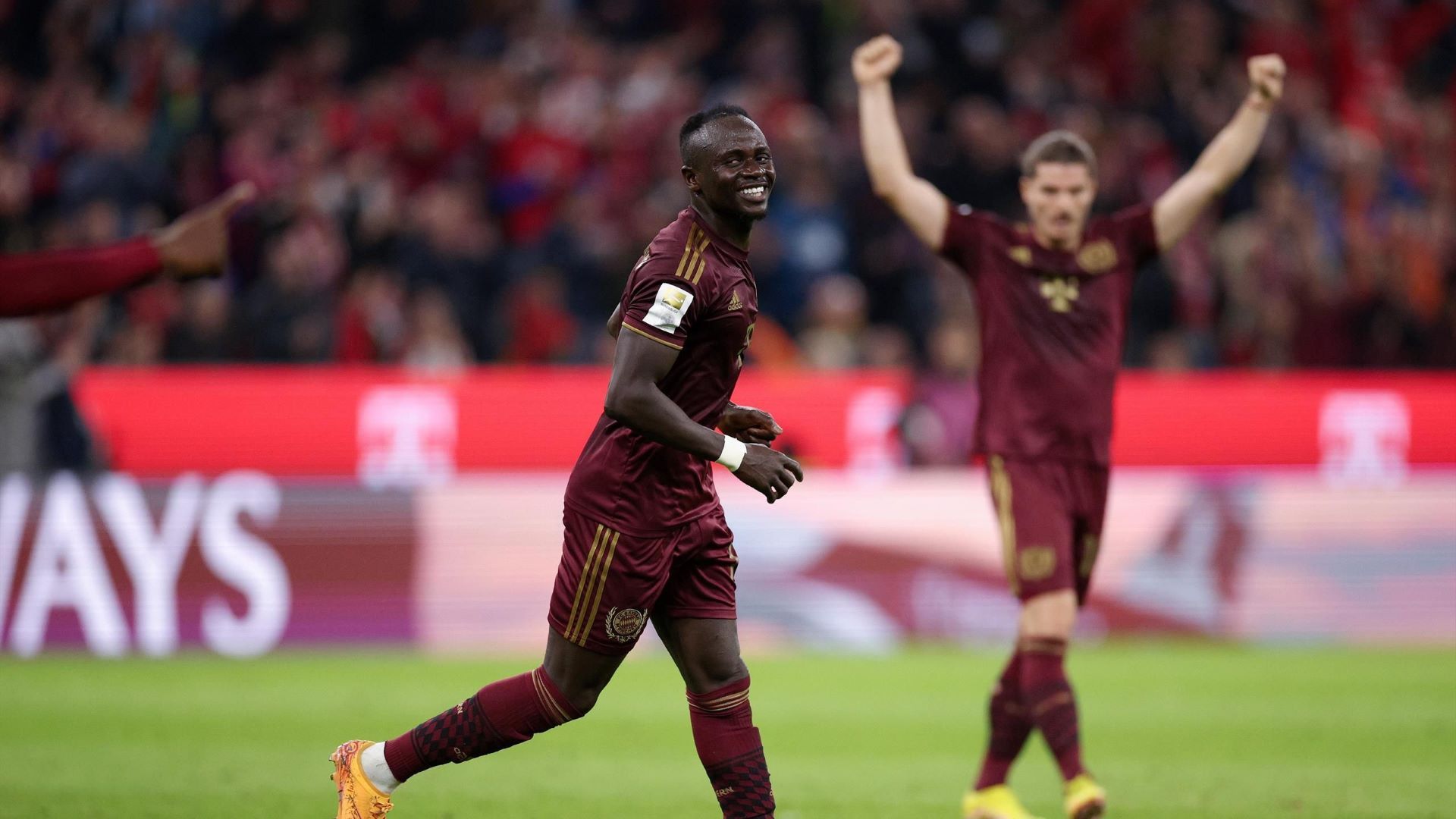 Sadio Mane after scoring against Bayer Leverkusen.
