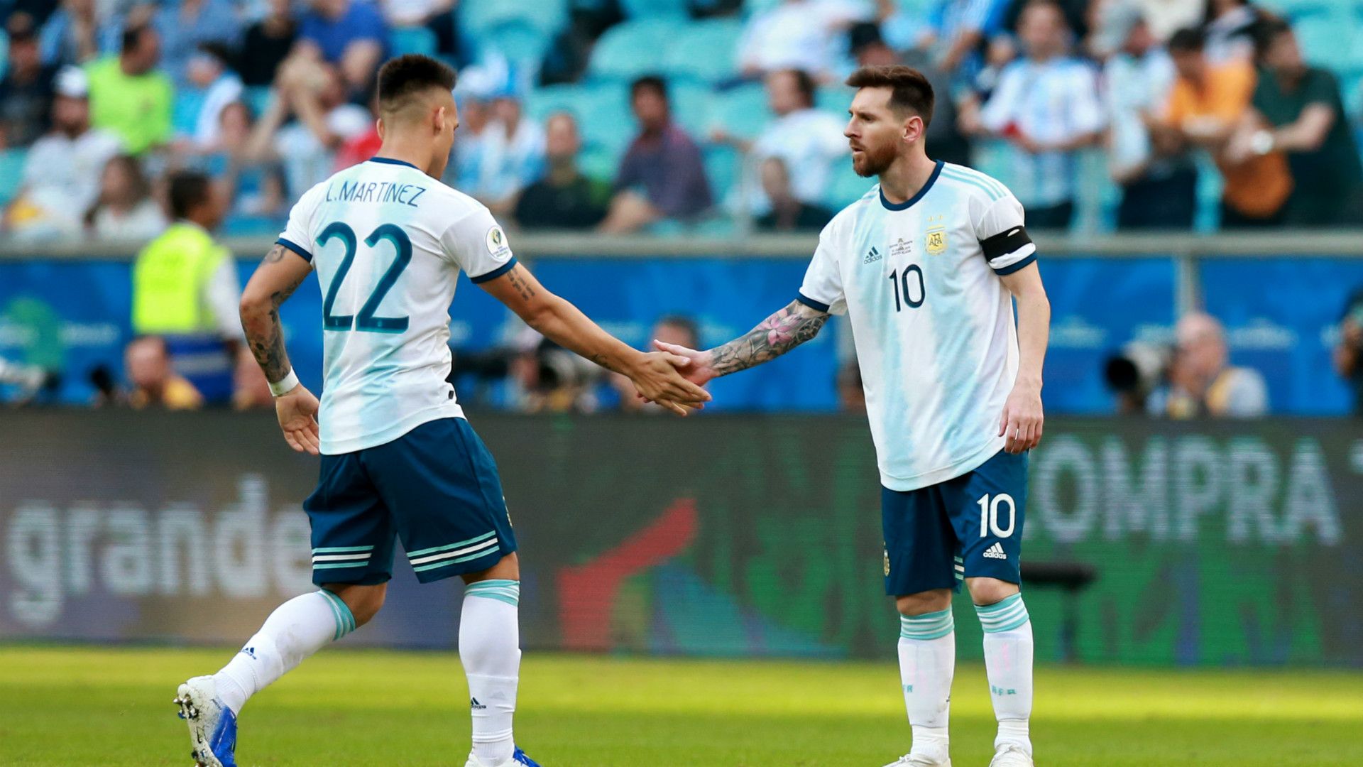 Lionel Messi Lautaro Martinez Argentina Qatar Copa America 23062019