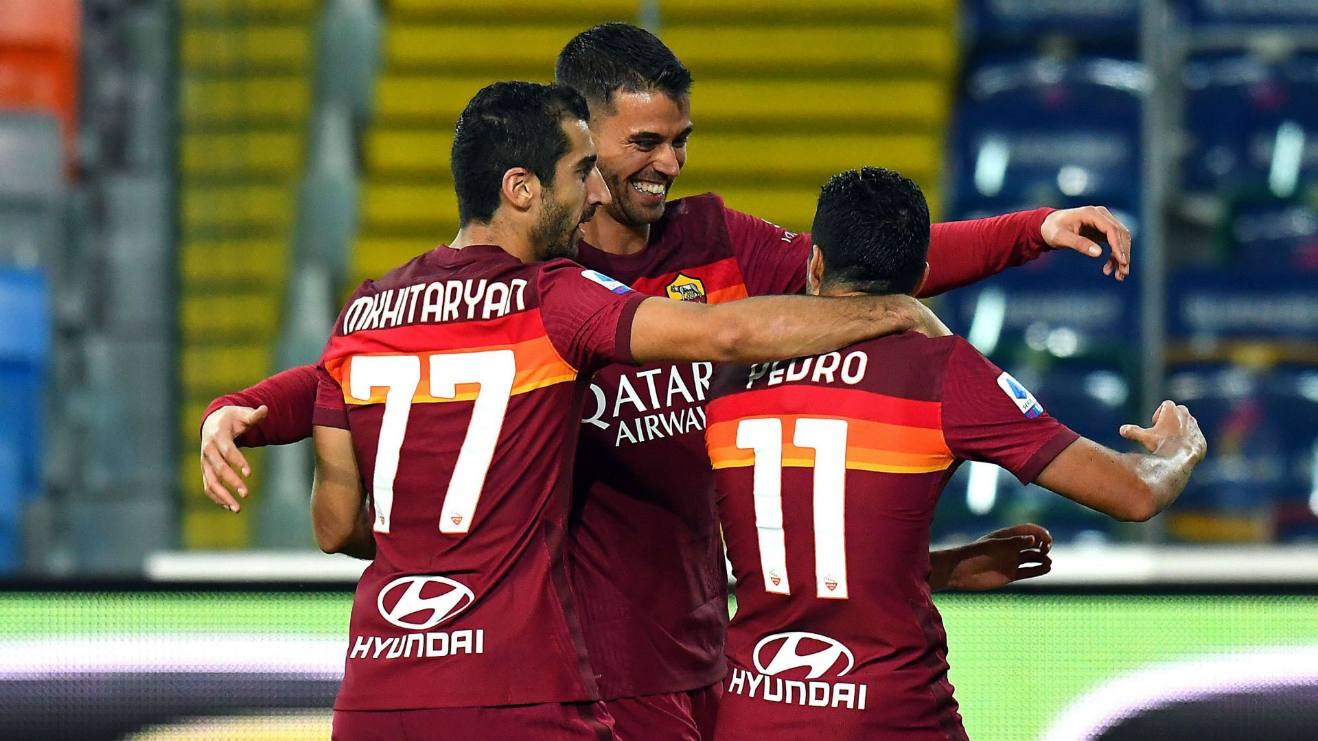 Pedro Udinese Roma celebrating