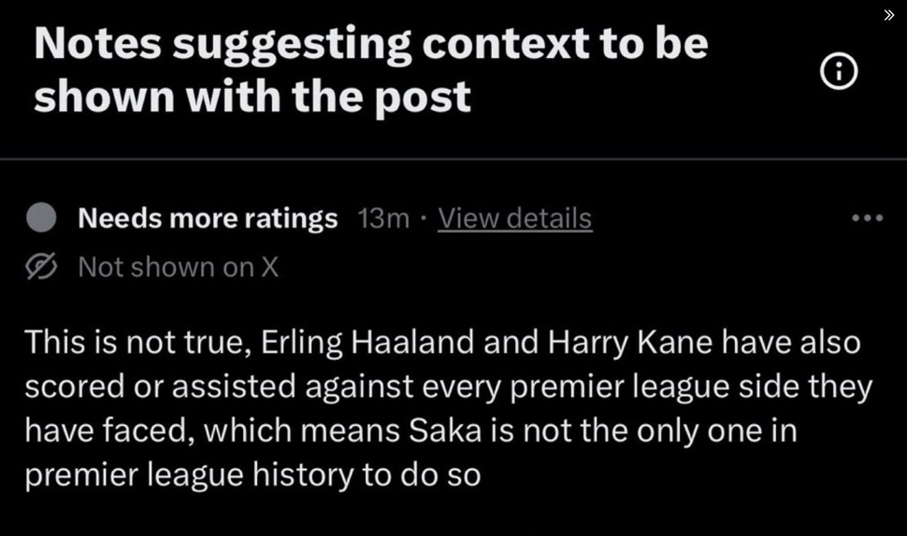 Arsenal Bukayo Saka Community Note