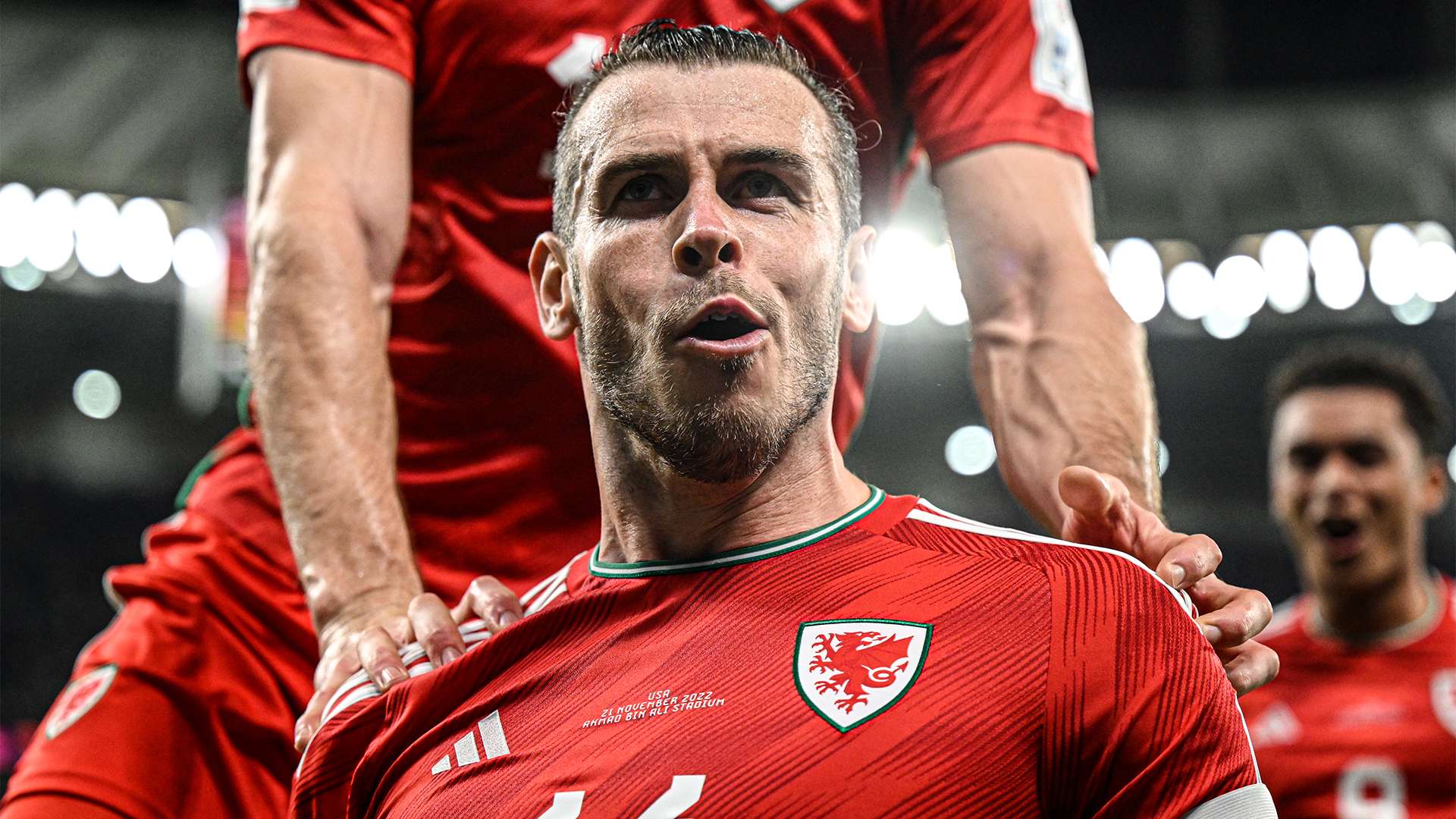 Gareth Bale celebrate Wales USMNT World Cup 2022