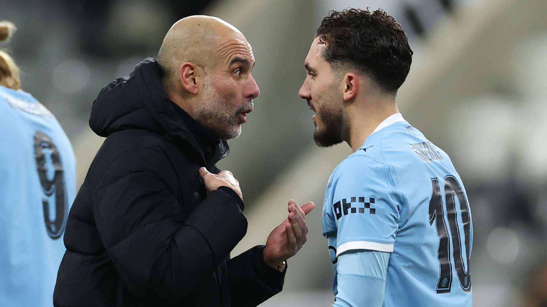 PEP GUARDIOLA RAYAN CHERKI MANCHESTER CITY