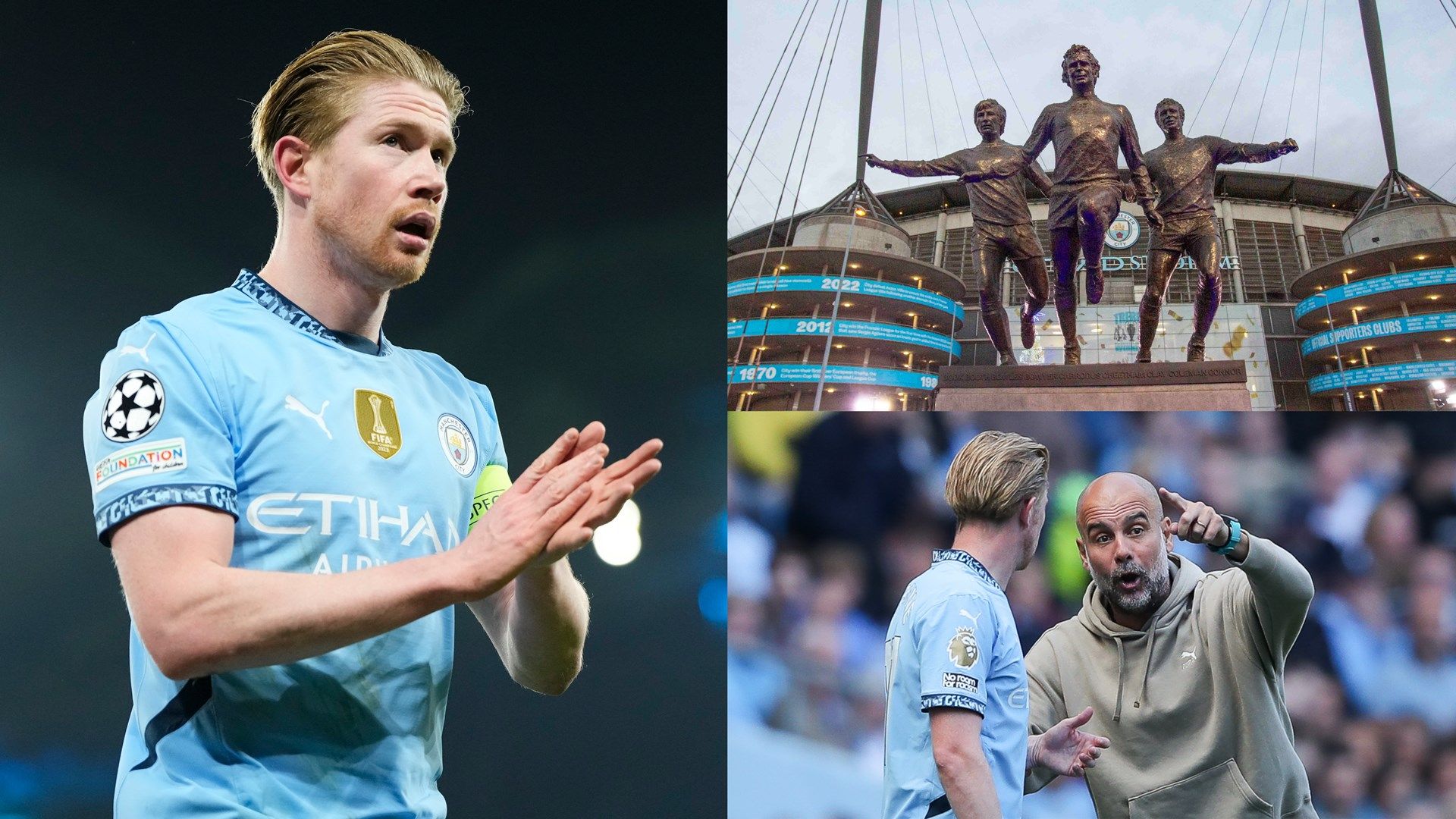 A sad day, a happy day' - Pep Guardiola believes Kevin De Bruyne will get  an Etihad Stadium statue after midfielder announces decision to leave Man  City this summer