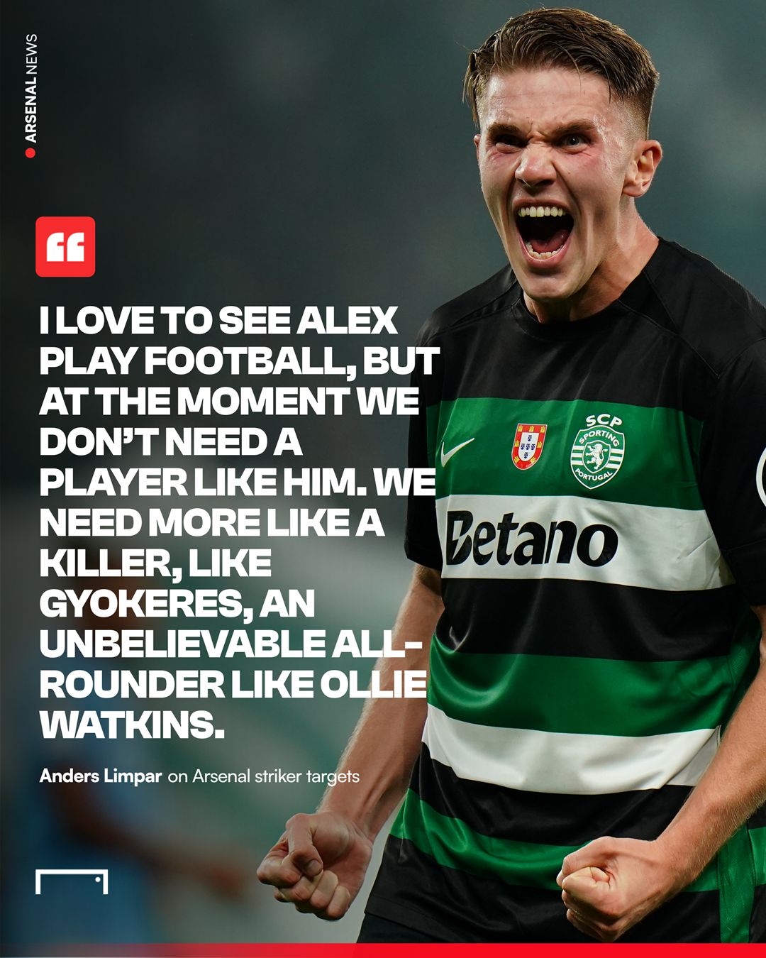 Anders Limpar Arsenal Alex Isak Viktor Gyokeres Ollie Watkins