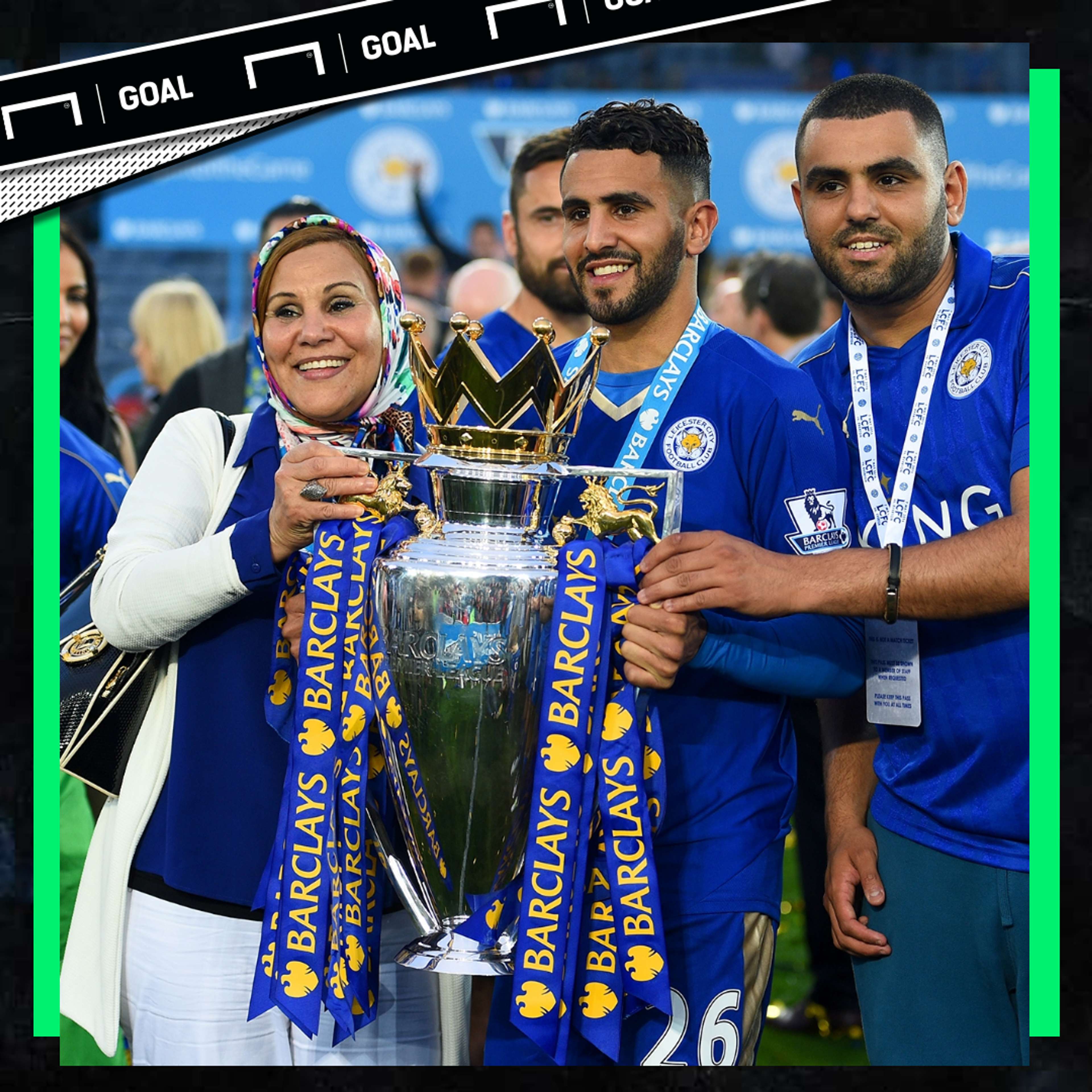 Riyad Mahrez Leicester City Premier League trophy PS