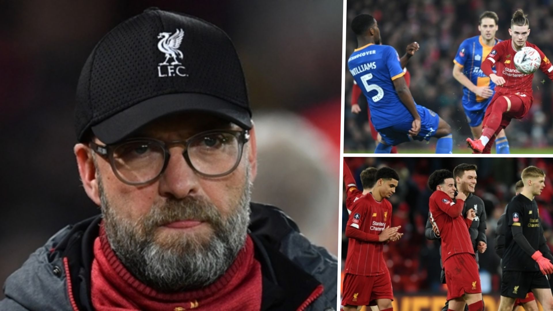 Liverpool Jurgen Klopp Shrewsbury FA Cup tie composite