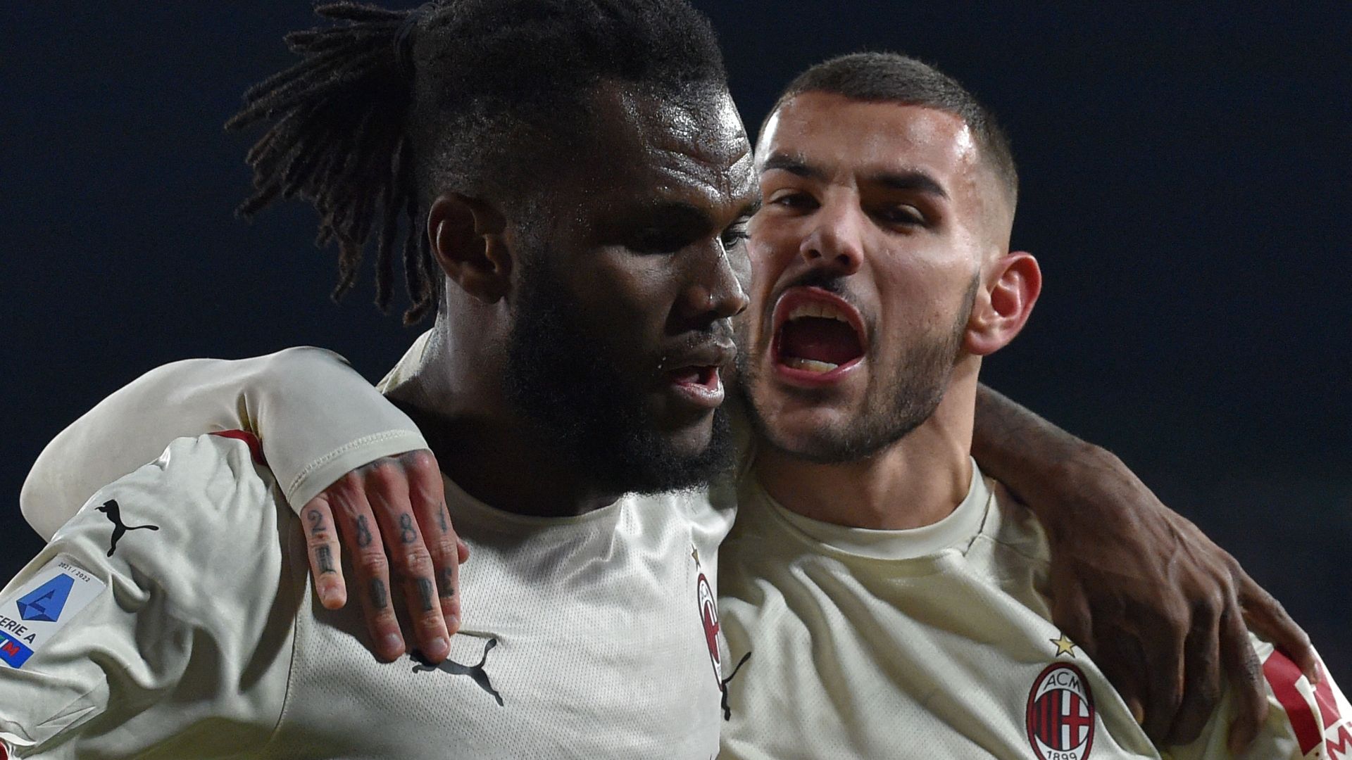 Kessié Theo Hernandez celebrating Empoli Milan Serie A