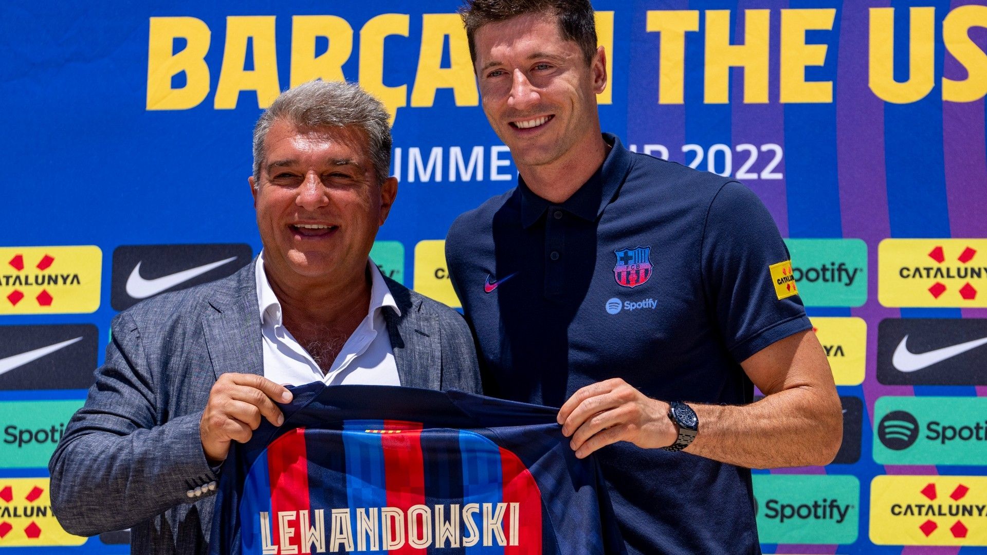 Laporta Lewandowski Barcelona