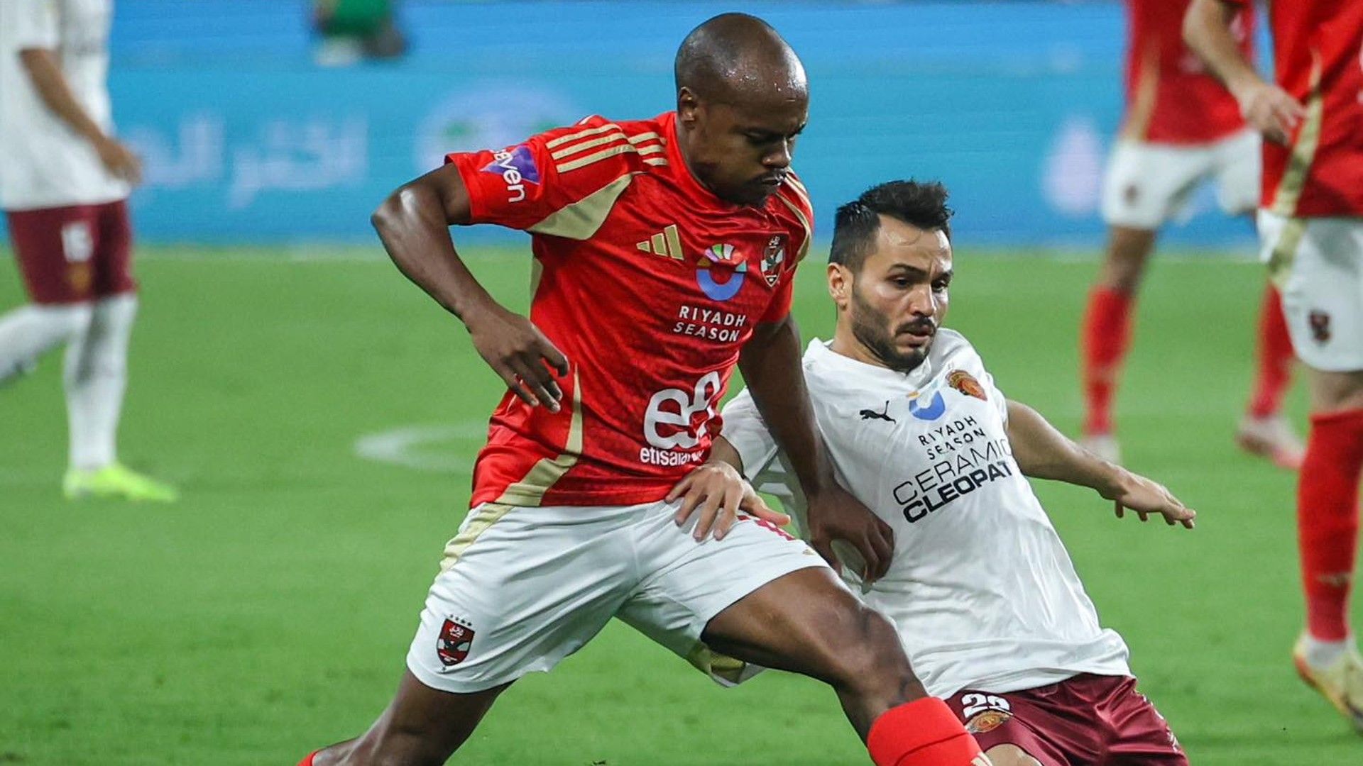 Percy Tau in action for Al Ahly against Ceramica Cleopatra, October 2024