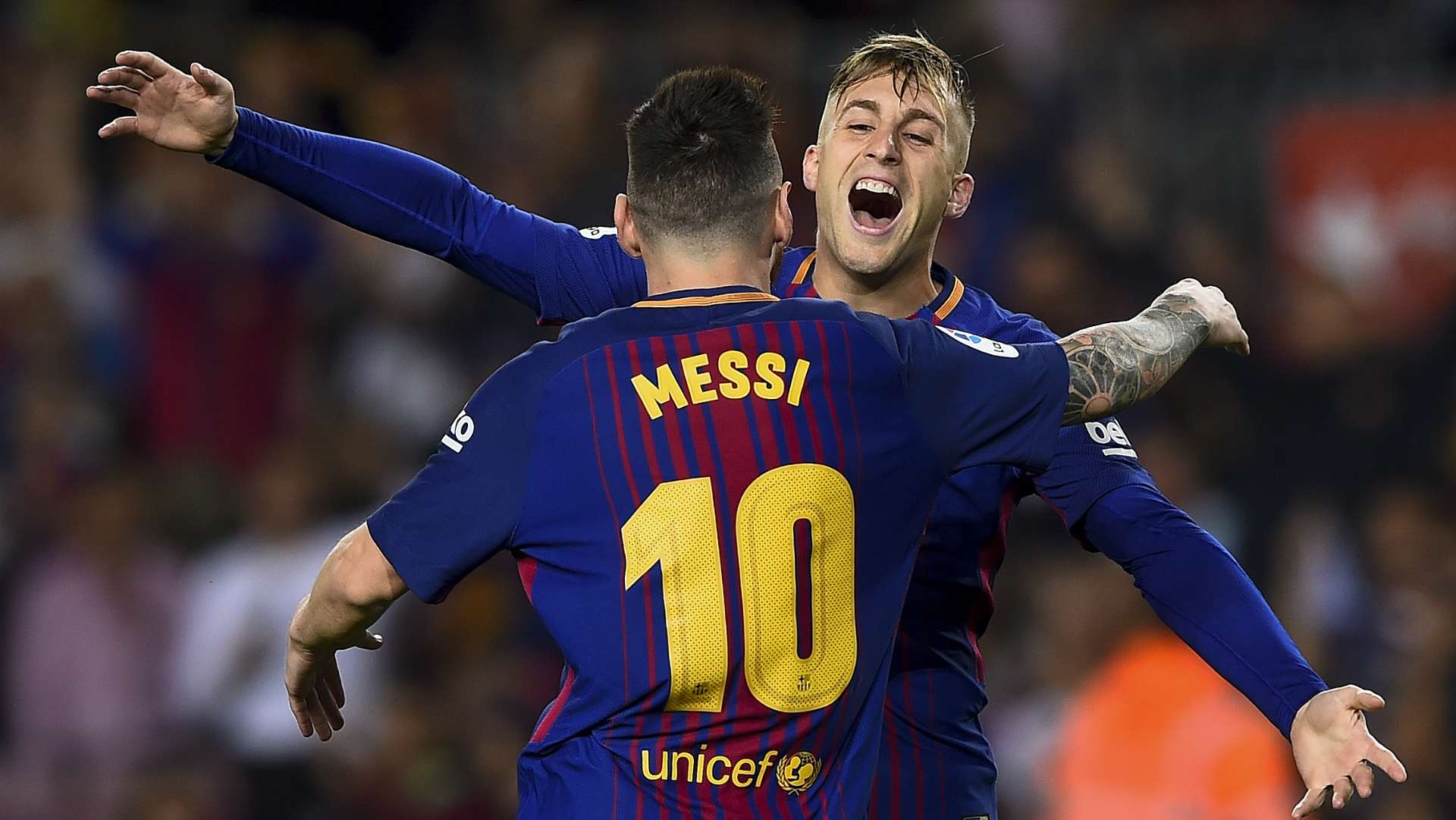 Lionel Messi Gerard Deulofeu Barcelona