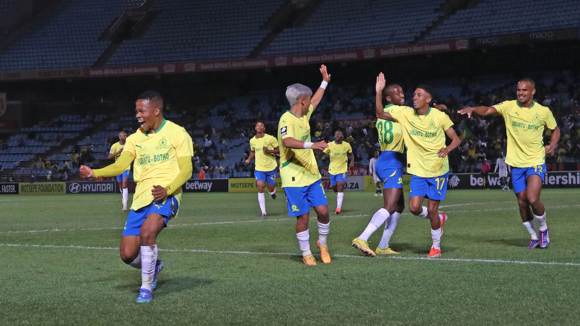 Mamelodi Sundowns players celebrate