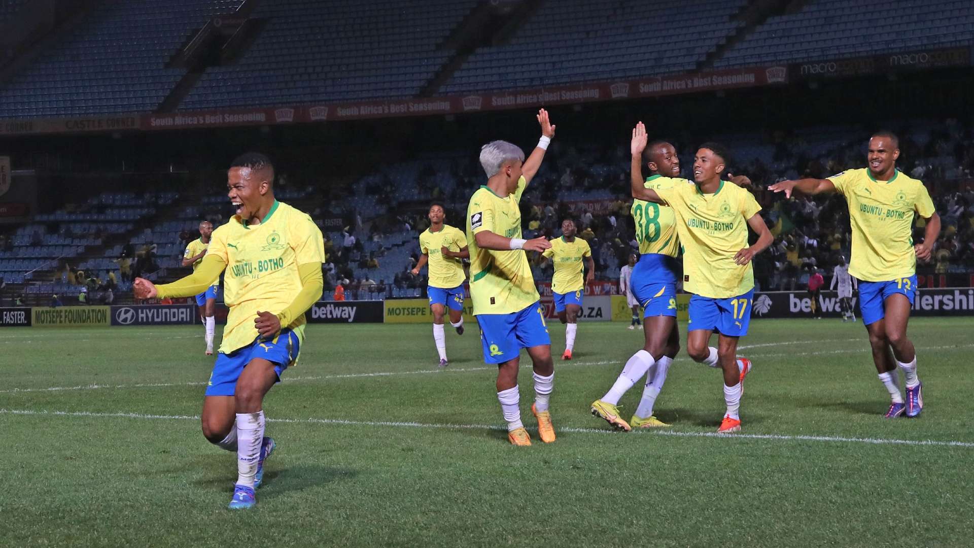 Mamelodi Sundowns players celebrate