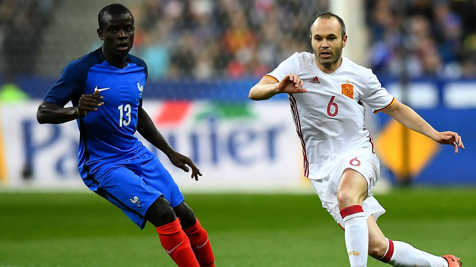 Ngolo Kante Andres Iniesta France Spain friendly 28032017