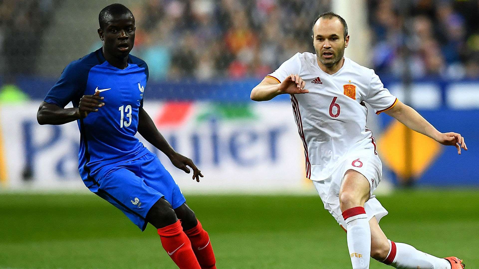 Ngolo Kante Andres Iniesta France Spain friendly 28032017