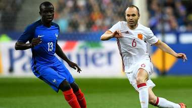 Ngolo Kante Andres Iniesta France Spain friendly 28032017