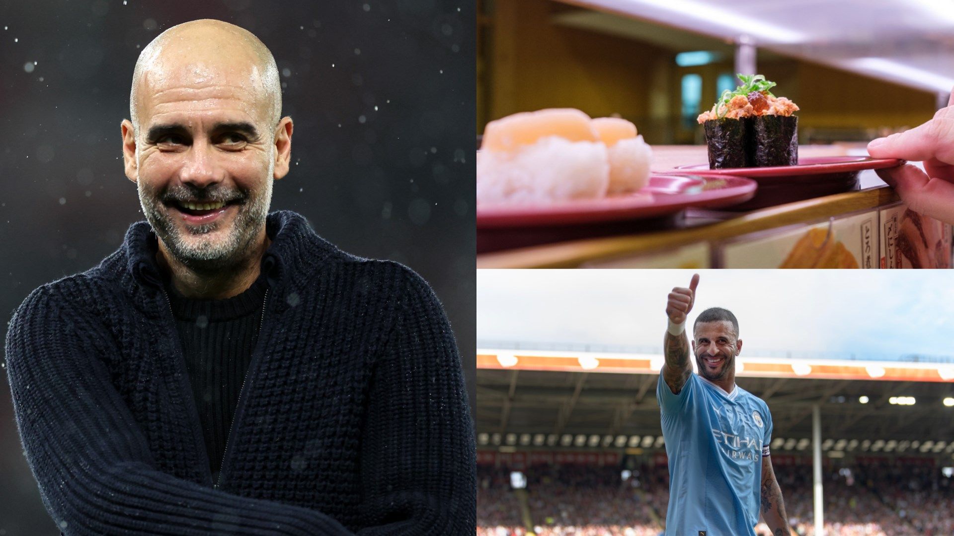 Pep Guardiola Kyle Walker Man City sushi split